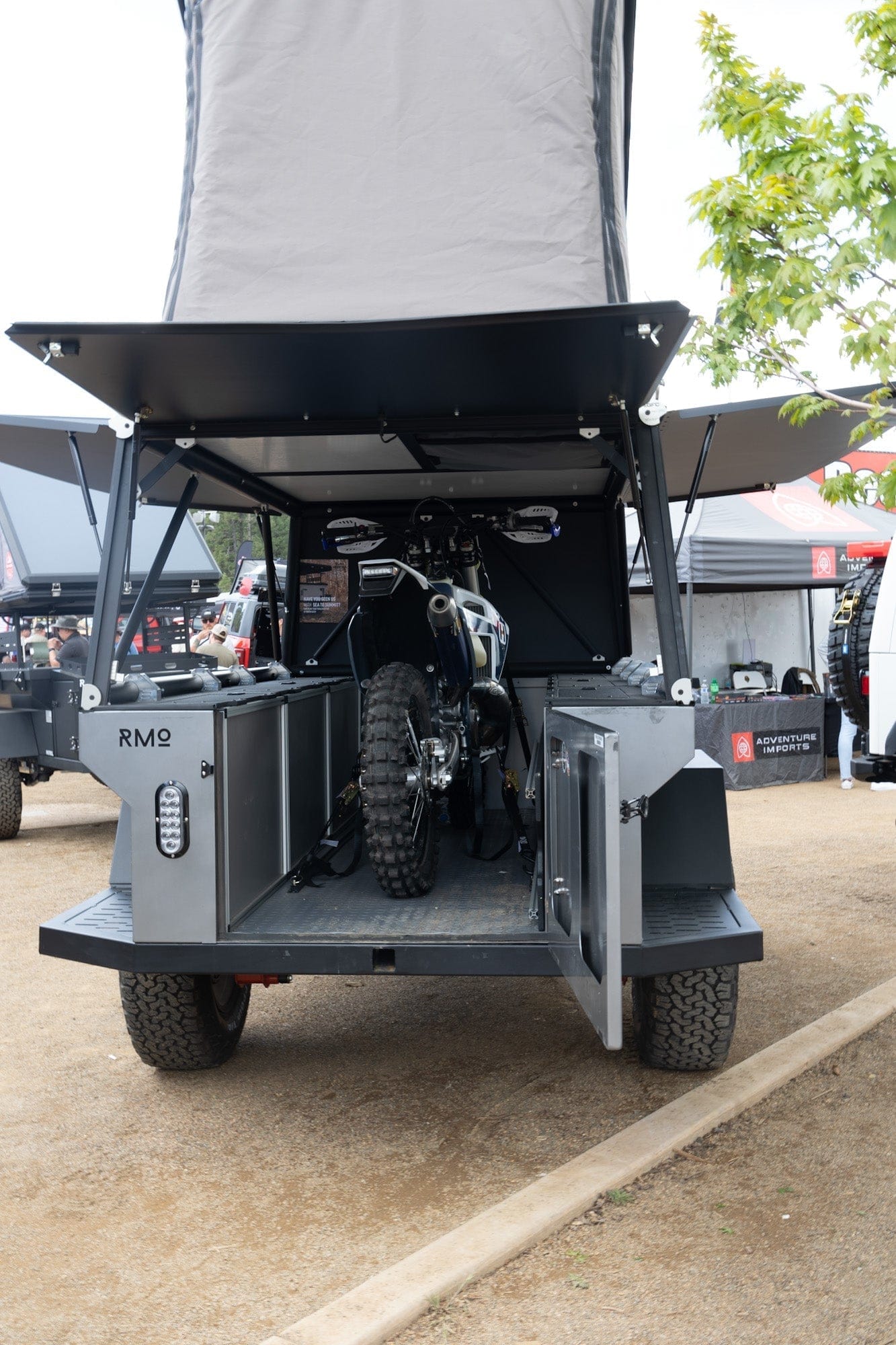 Goose Gear Camper Rustic Mountain Overland Anzac GFC Moto Hauler - Driver Side Utility Module Package