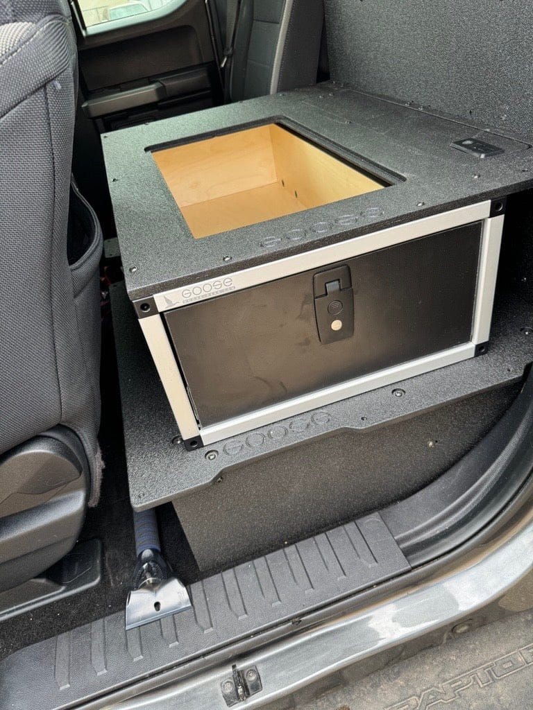 Goose Gear Drawers Ford - F250-F550 - 2017-Present - 4th-5th Gen - Super Cab - without the center mounted B&O Subwoofer - Explore Series - Single Drawer Module - With Fitted Top Plate