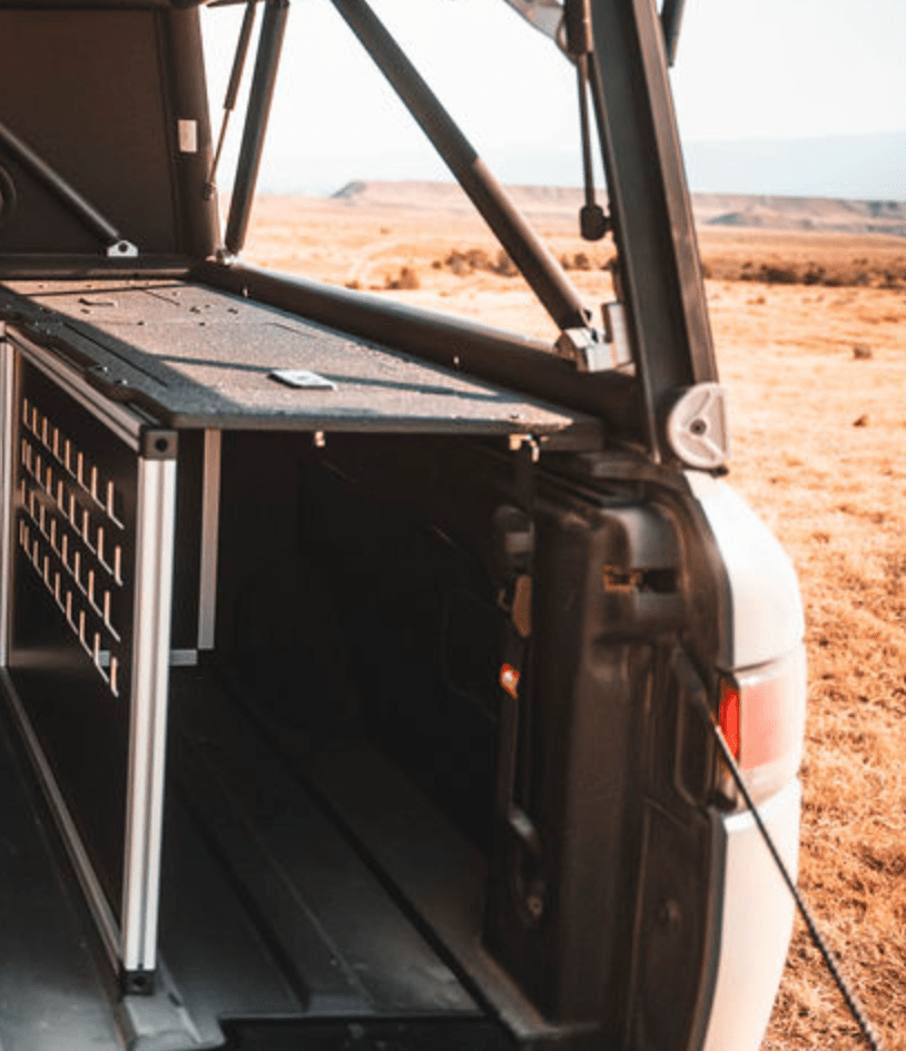 Goose Gear Drawers + Organization Bench and Storage Module - Passenger Side Rivian - R1T - 2022-Present - 1st Gen - 4.5' Bed - Explore Series -  UltraLite - GFC