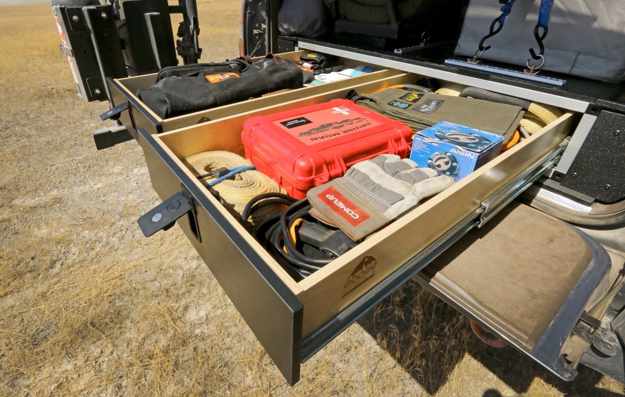 Goose Gear Drawers + Organization Toyota Land Cruiser 1991-1997 80 Series - Side x Side Drawer Module with Fitted Top Plate - 43-3/8