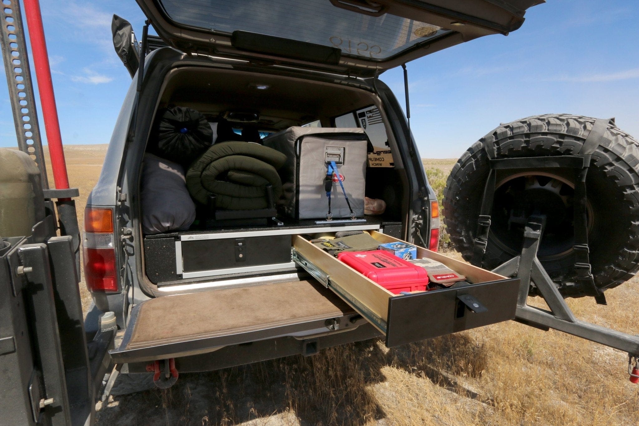 Goose Gear Drawers + Organization Toyota Land Cruiser 1991-1997 80 Series - Side x Side Drawer Module with Fitted Top Plate - 43-3/8