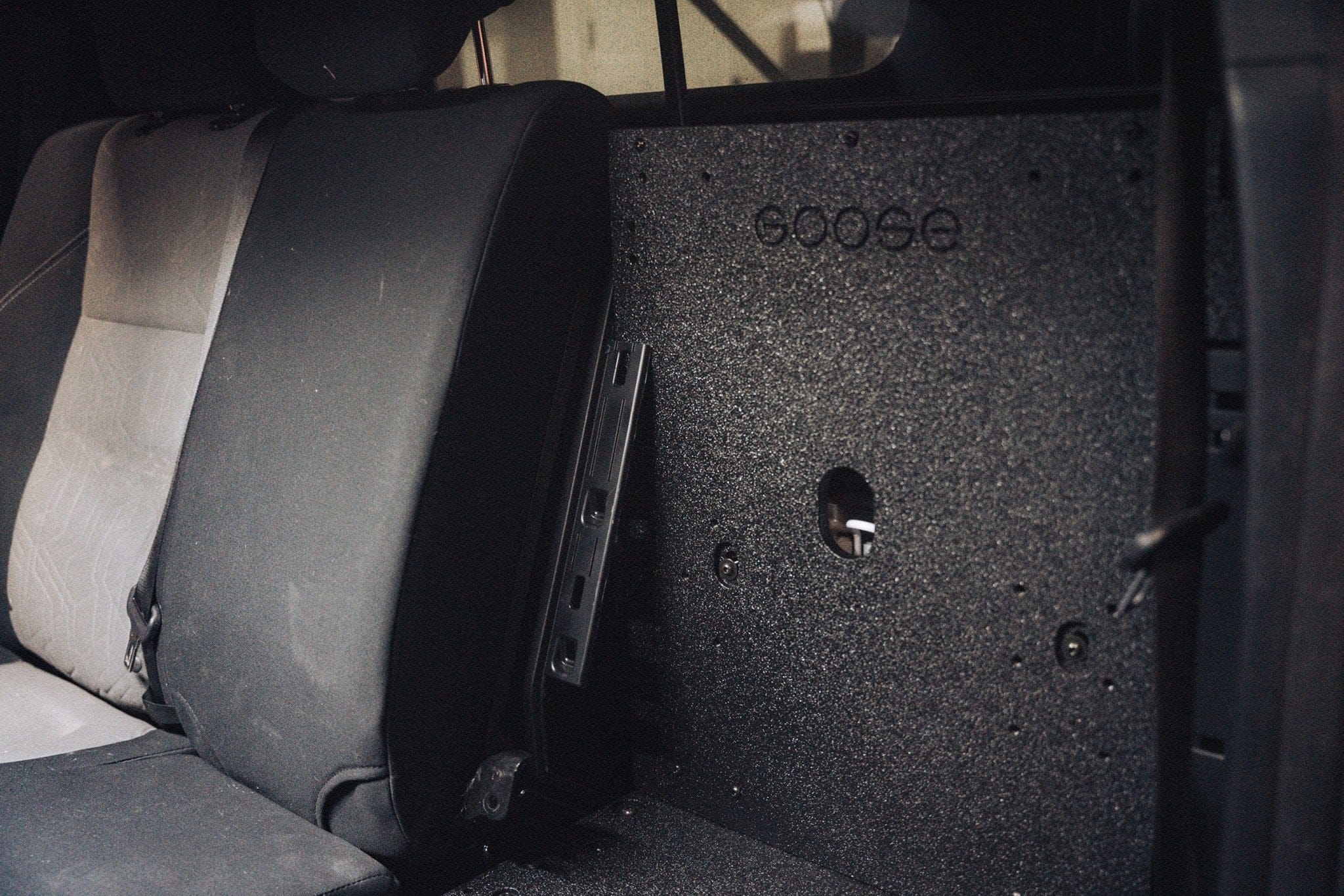 Goose Gear Interior Storage Toyota Tacoma 2005-2023 2nd and 3rd Gen Double Cab Version 2 - Second Row Seat Delete Plate System