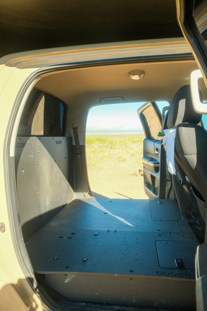 Goose Gear Interior Storage Toyota Tundra 2014-2021 2.5 Gen. CrewMax - Second Row Seat Delete Plate System