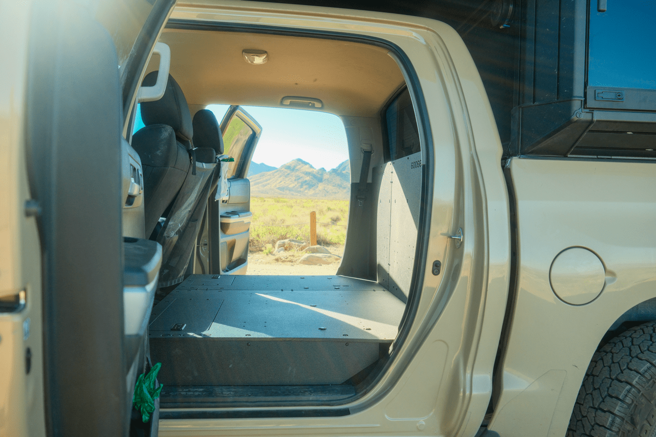 Goose Gear Interior Storage Toyota Tundra 2014-2021 2.5 Gen. CrewMax - Second Row Seat Delete Plate System