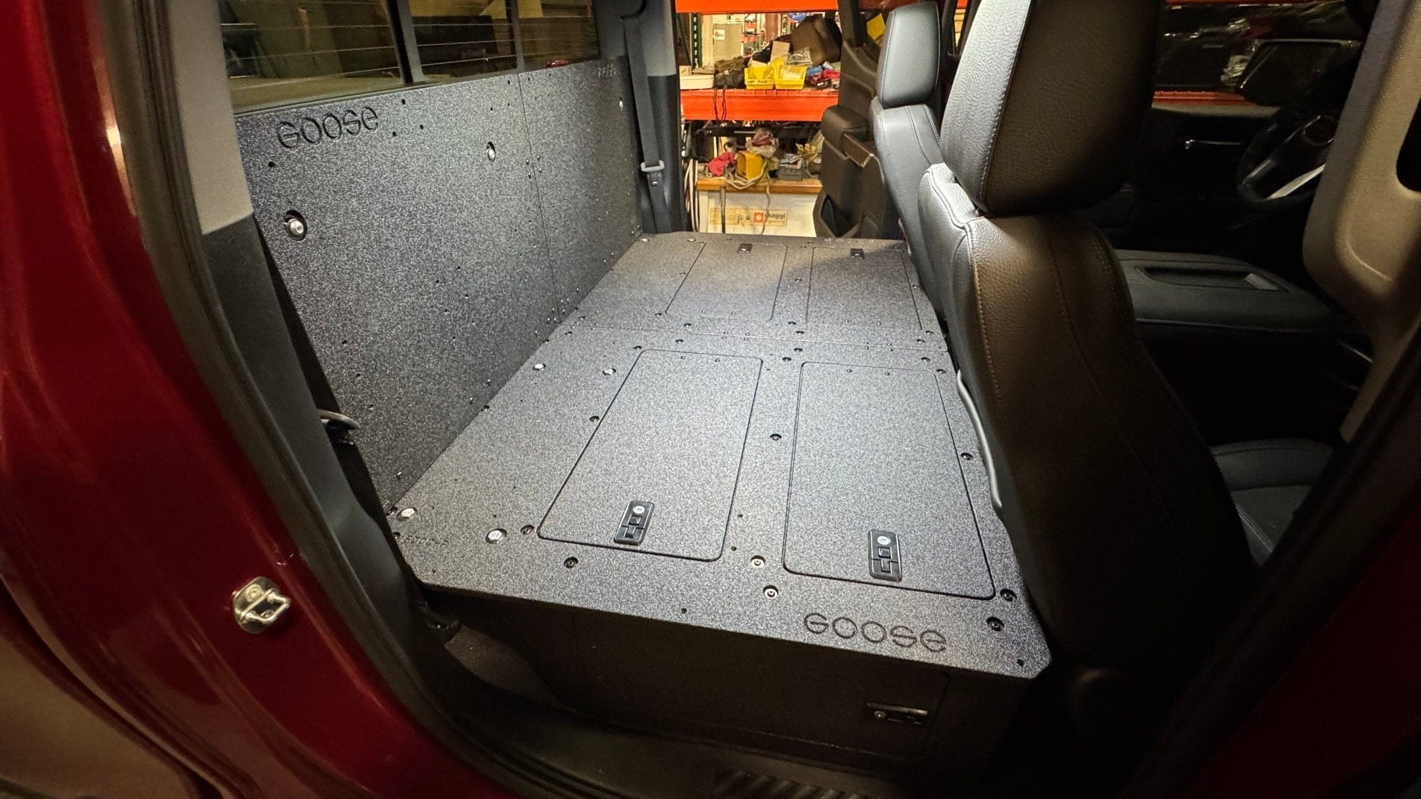 Goose Gear Seat Delete Plate System 100% with Backwall / Include Shipping CHEVY - SILVERADO - 4TH GEN - GMC - SIERRA - 2019-PRESENT - 5TH GEN - EXPLORE SERIES - CREW CAB - SEAT DELETE PLATE SYSTEM - SECOND ROW - 100%