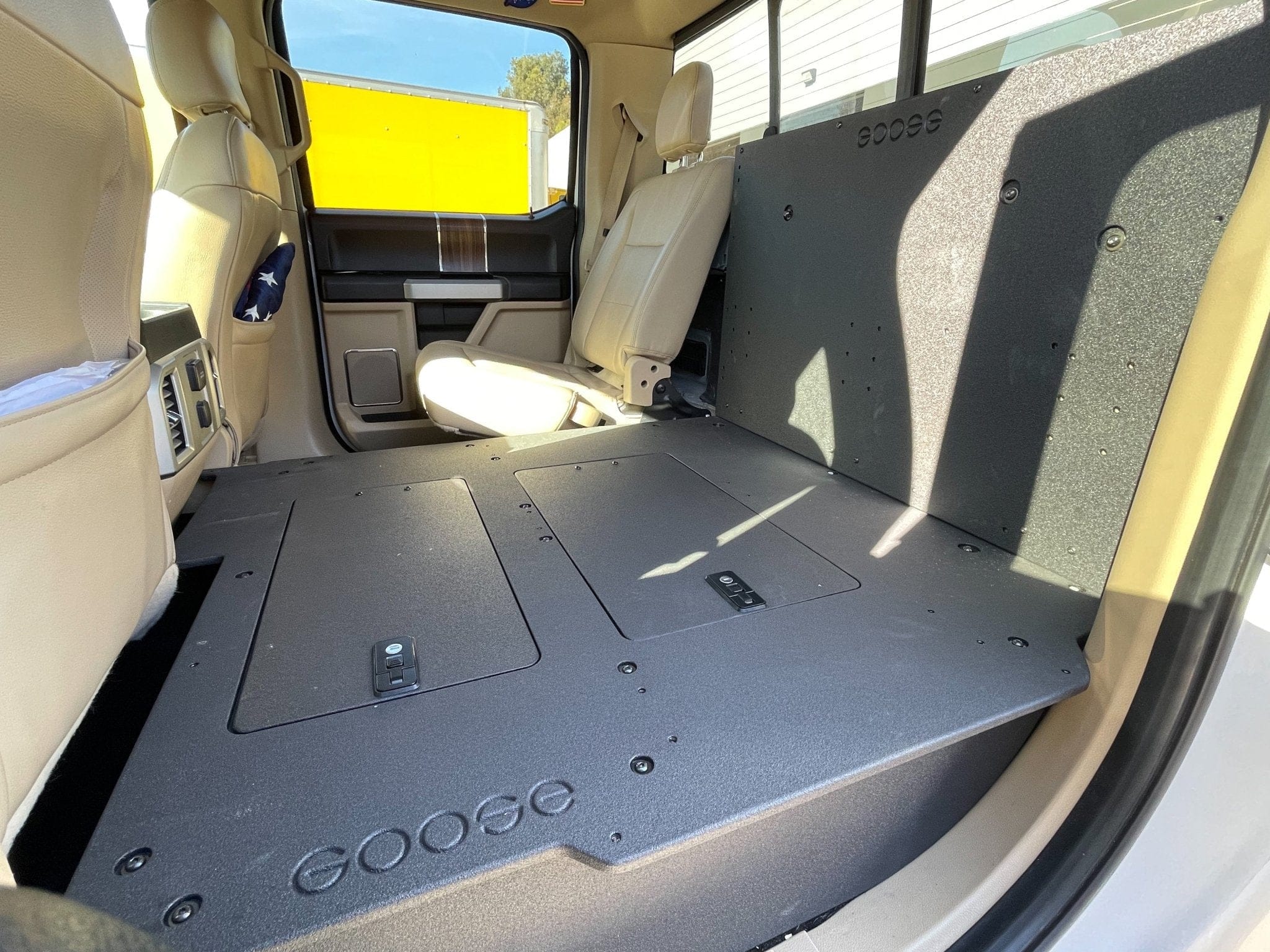 Goose Gear Seat Delete Plate System 60% Driver Side / Include Shipping Ford Super Duty F250-F550 2017-Present 4th & 5th Gen. Crew Cab - Second Row Seat Delete Plate System