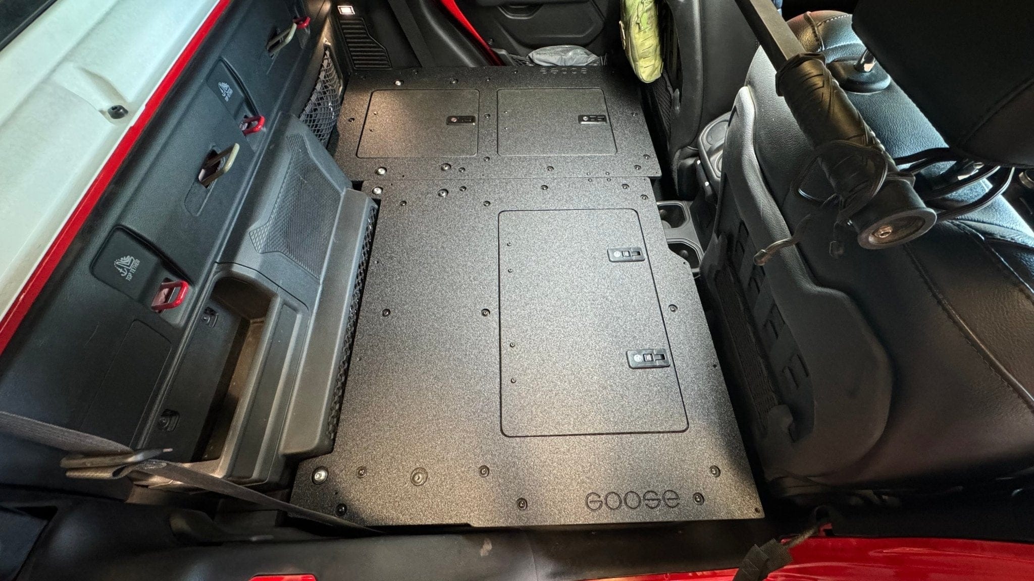 Goose Gear Seat Delete Plate System Jeep Gladiator 2019-Present JT 4 Door - Second Row Seat Delete Plate System - High Platform