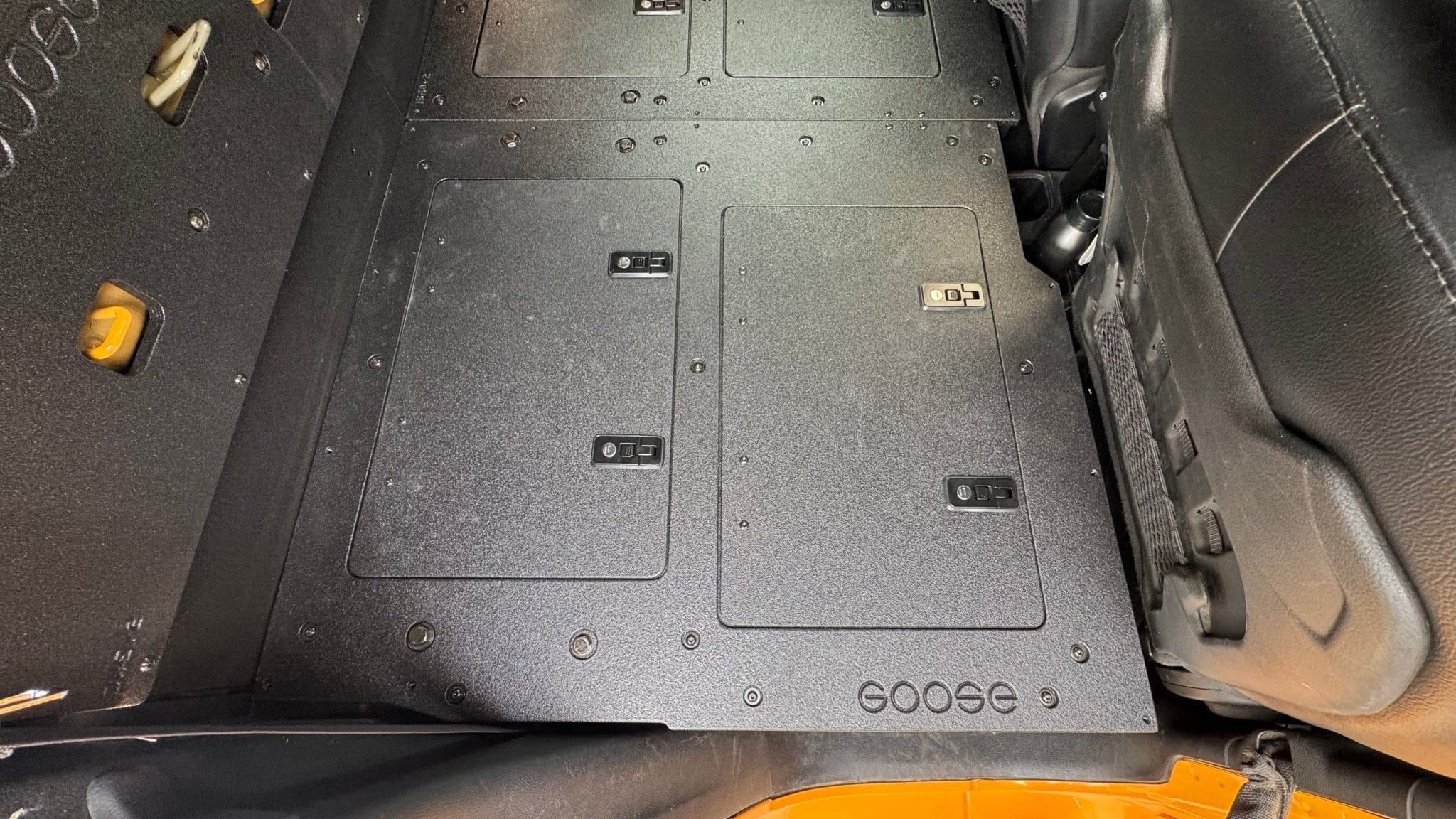 Goose Gear Seat Delete Plate System Jeep Gladiator 2019-Present JT 4 Door - Second Row Seat Delete Plate System - High Platform