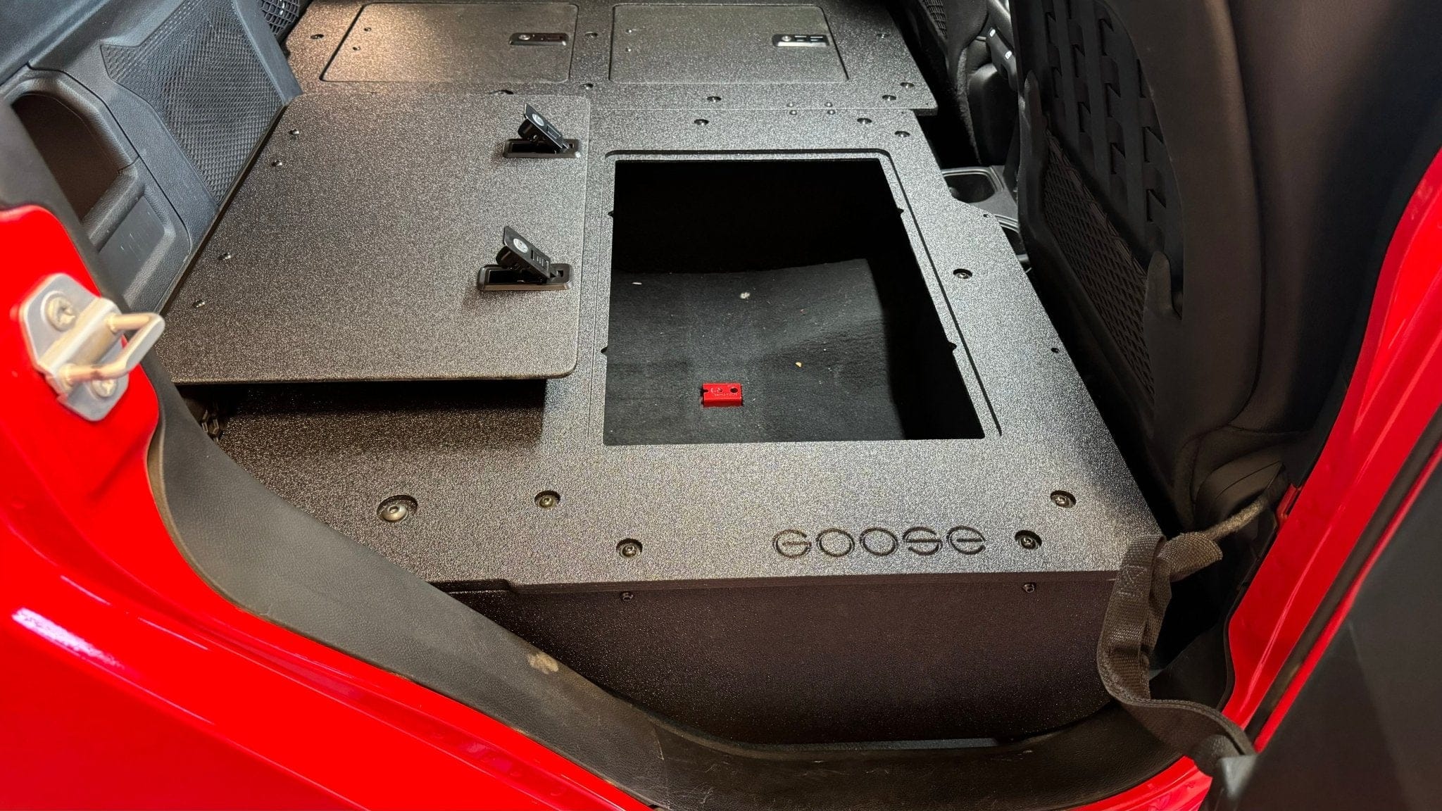Goose Gear Seat Delete Plate System Jeep Gladiator 2019-Present JT 4 Door - Second Row Seat Delete Plate System - High Platform