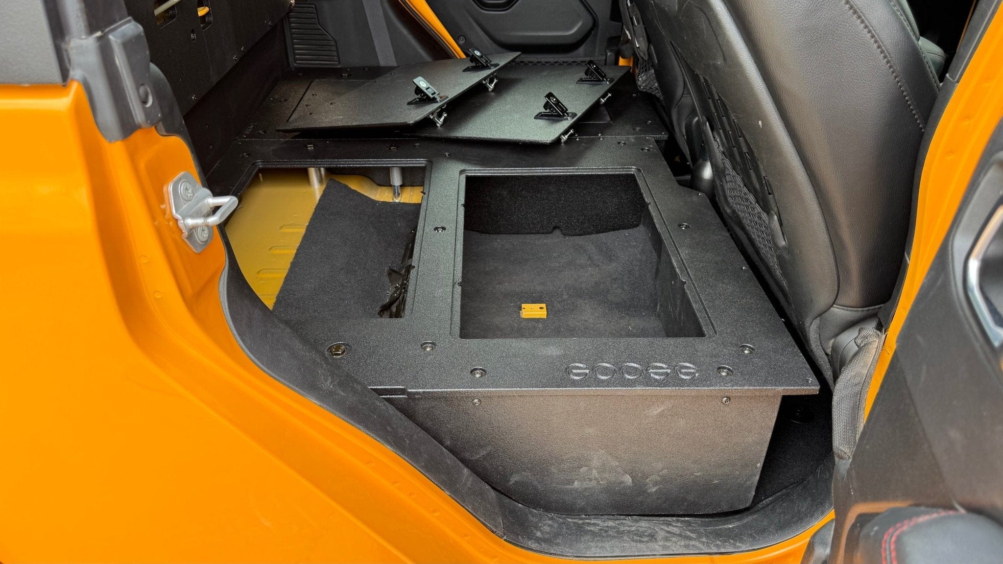 Goose Gear Seat Delete Plate System Jeep Gladiator 2019-Present JT 4 Door - Second Row Seat Delete Plate System - High Platform