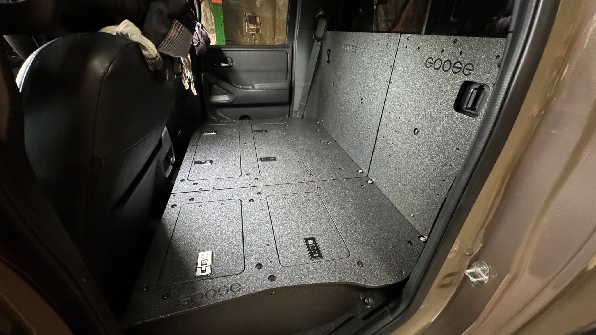 Goose Gear Seat Delete Plate System Nissan - Frontier - Crew Cab - 2021-Present - 3rd Gen - Explore Series - Second Row Seat Delete Plate System