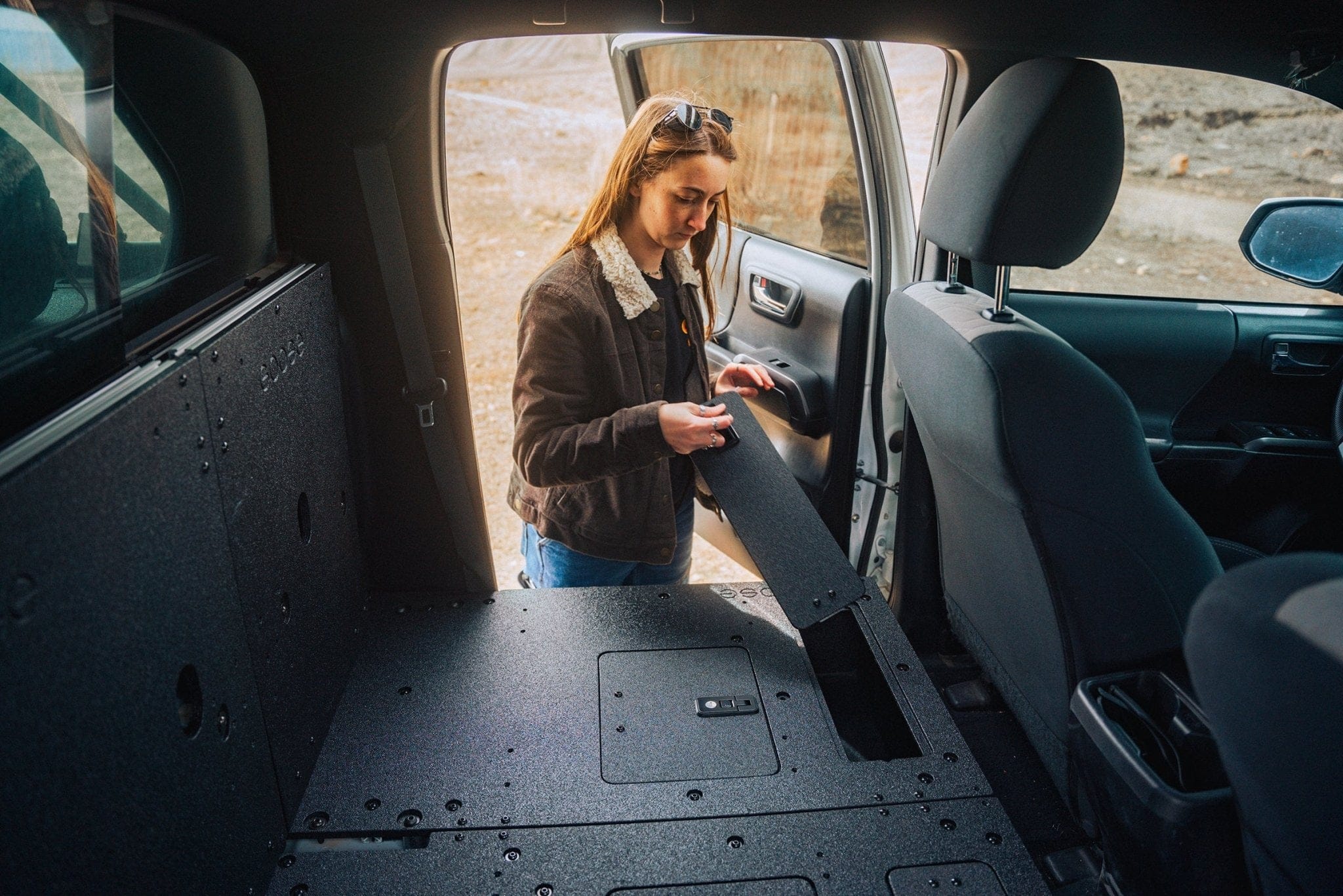 Goose Gear Seat Delete Plate System Toyota Tacoma 2005-2023 2nd and 3rd Gen Double Cab Version 2 - Second Row Seat Delete Plate System