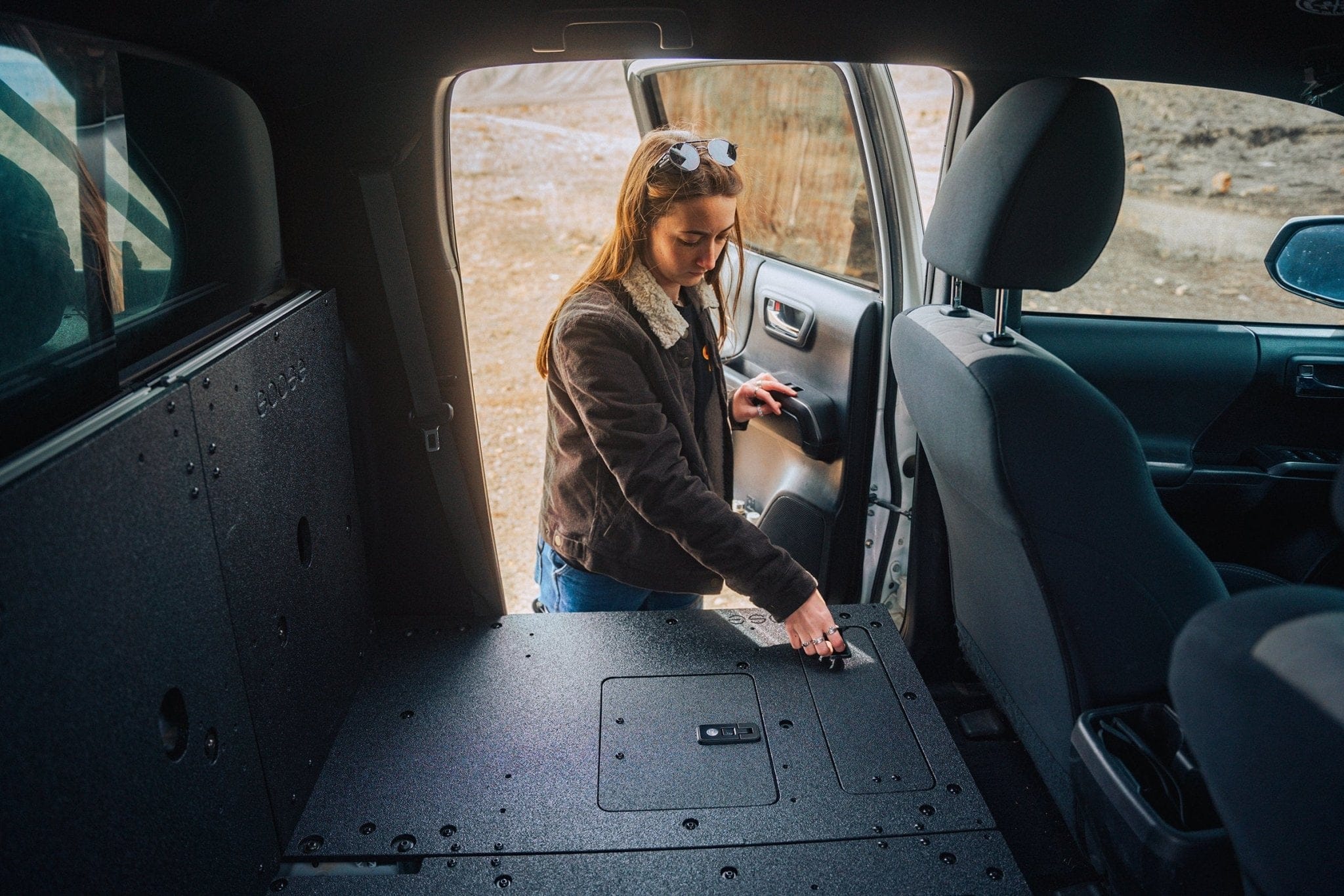 Goose Gear Seat Delete Plate System Toyota Tacoma 2005-2023 2nd and 3rd Gen Double Cab Version 2 - Second Row Seat Delete Plate System