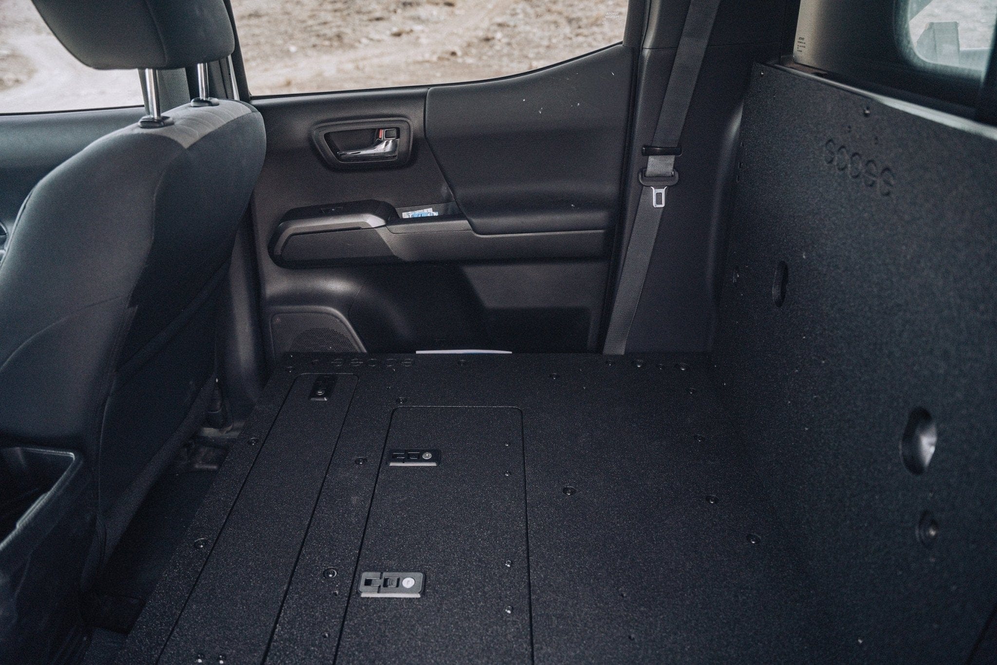 Goose Gear Seat Delete Plate System Toyota Tacoma 2005-2023 2nd and 3rd Gen Double Cab Version 2 - Second Row Seat Delete Plate System