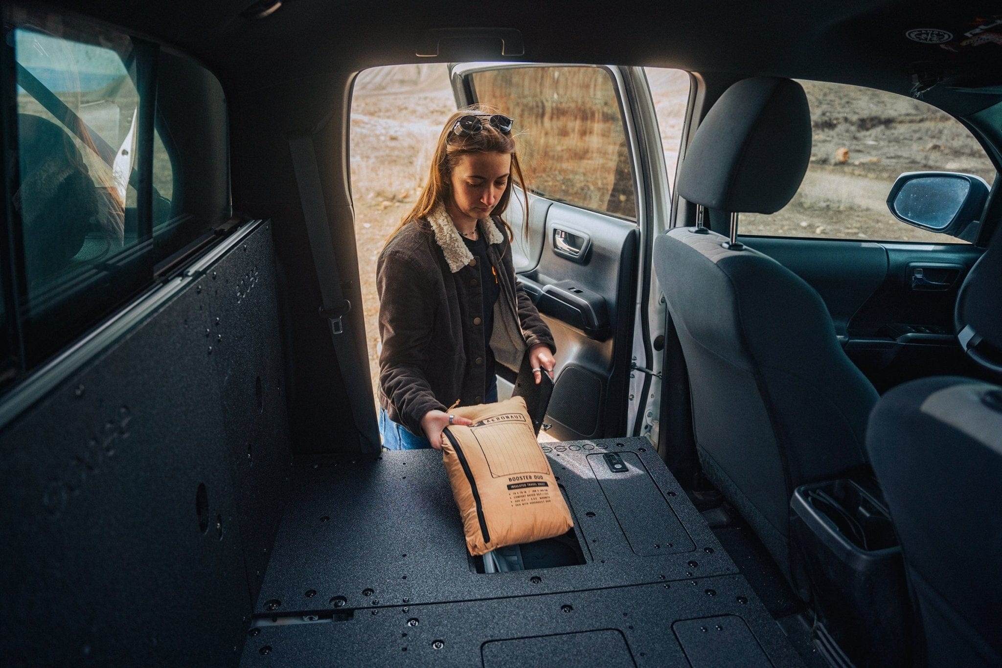 Goose Gear Seat Delete Plate System Toyota Tacoma 2005-2023 2nd and 3rd Gen Double Cab Version 2 - Second Row Seat Delete Plate System