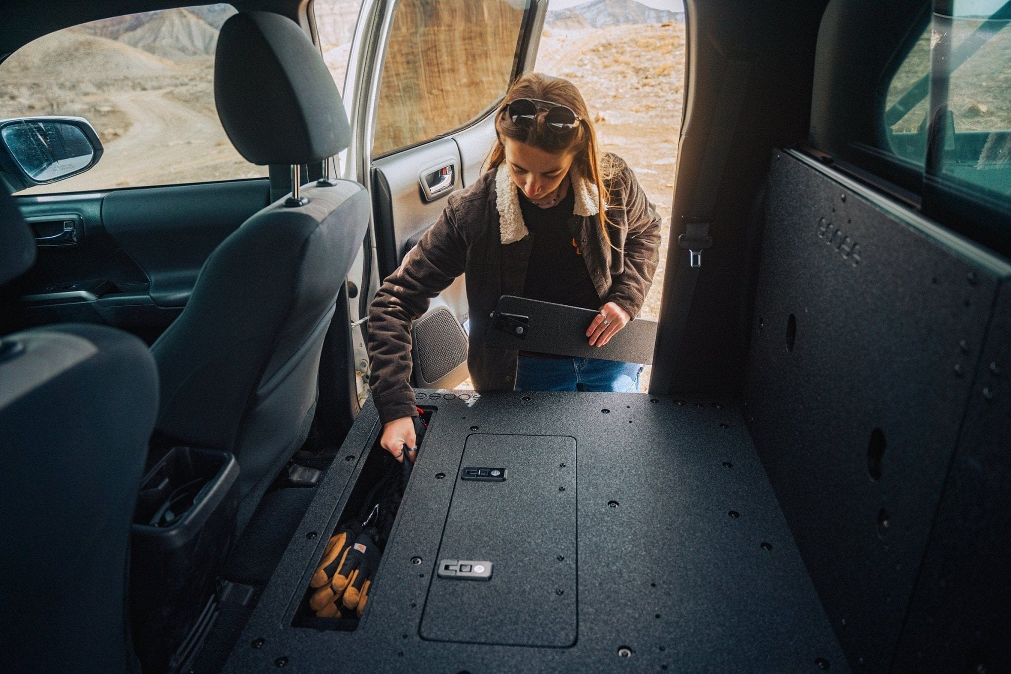 Goose Gear Seat Delete Plate System Toyota Tacoma 2005-2023 2nd and 3rd Gen Double Cab Version 2 - Second Row Seat Delete Plate System