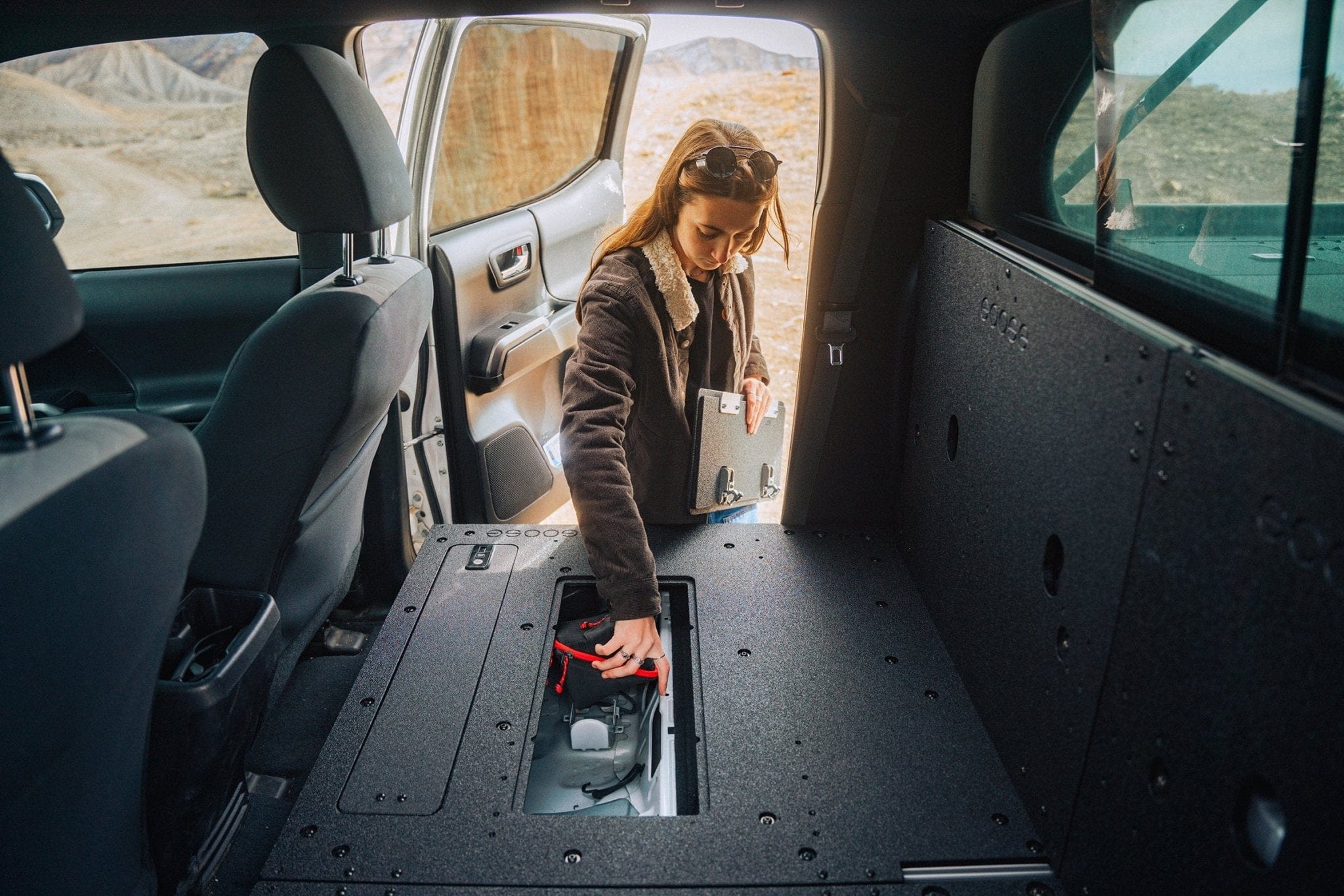 Goose Gear Seat Delete Plate System Toyota Tacoma 2005-2023 2nd and 3rd Gen Double Cab Version 2 - Second Row Seat Delete Plate System