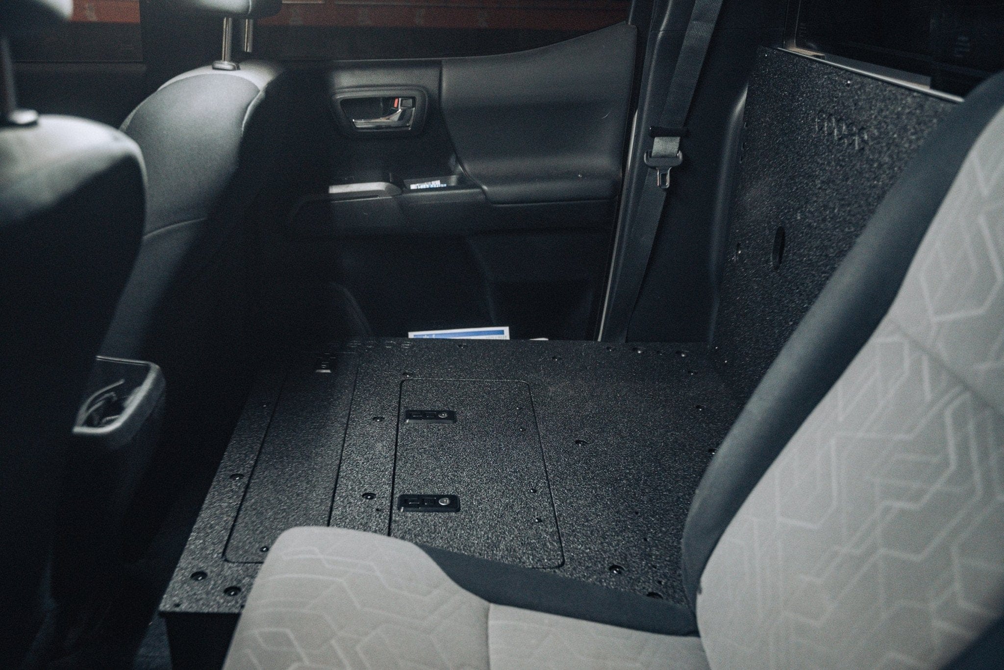 Goose Gear Seat Delete Plate System Toyota Tacoma 2005-2023 2nd and 3rd Gen Double Cab Version 2 - Second Row Seat Delete Plate System