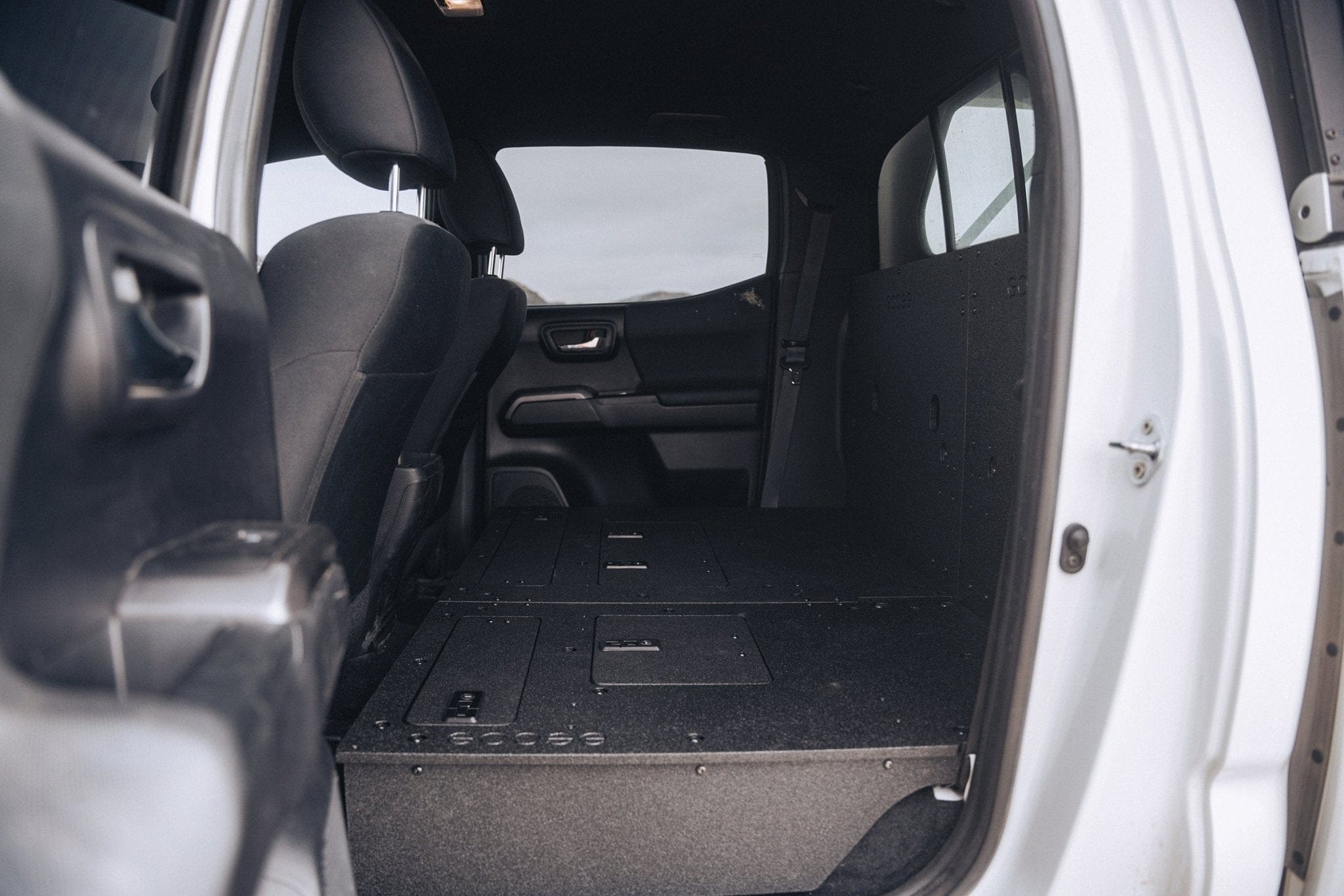 Goose Gear Seat Delete Plate System Toyota Tacoma 2005-2023 2nd and 3rd Gen Double Cab Version 2 - Second Row Seat Delete Plate System