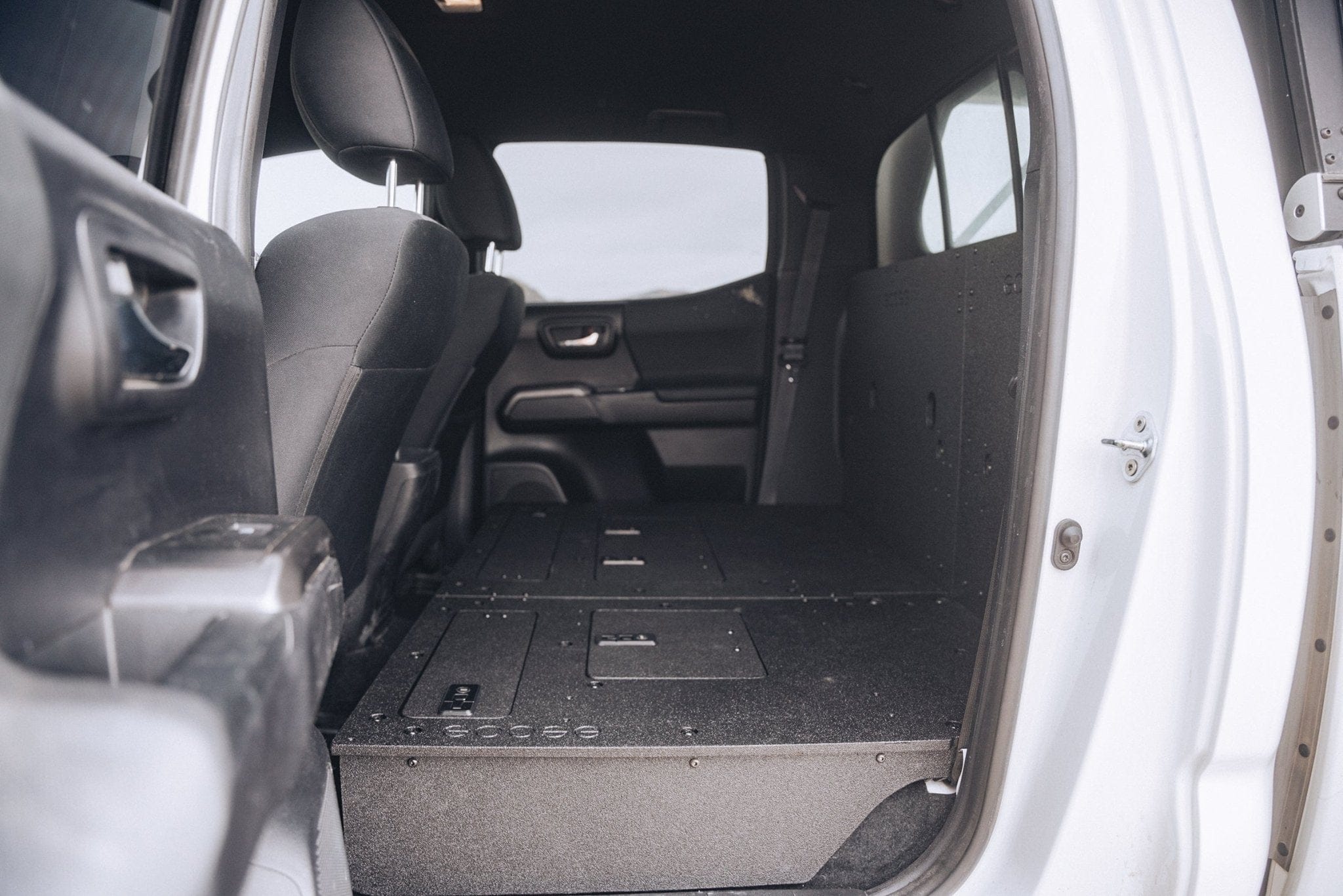 Goose Gear Seat Delete Plate System Toyota Tacoma 2005-2023 2nd and 3rd Gen Double Cab Version 2 - Second Row Seat Delete Plate System