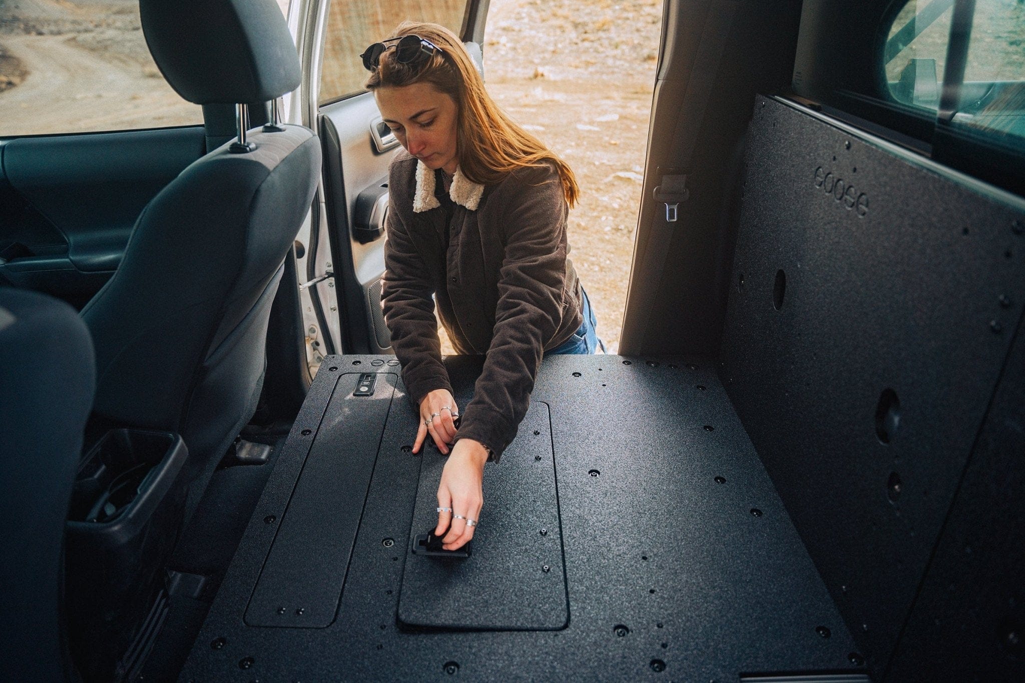 Goose Gear Seat Delete Plate System Toyota Tacoma 2005-2023 2nd and 3rd Gen Double Cab Version 2 - Second Row Seat Delete Plate System