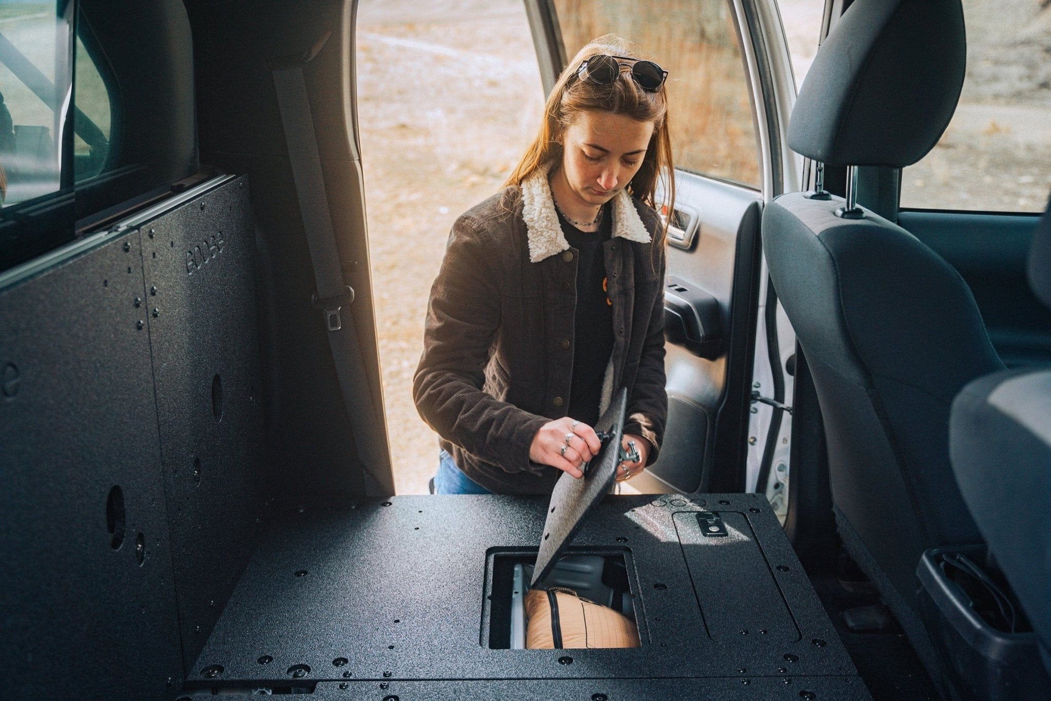 Goose Gear Seat Delete Plate System Toyota Tacoma 2005-2023 2nd and 3rd Gen Double Cab Version 2 - Second Row Seat Delete Plate System