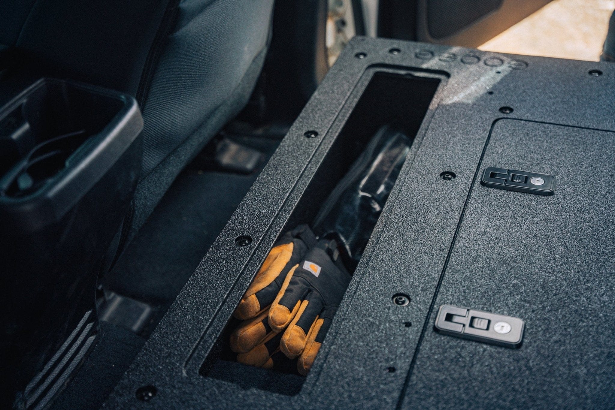 Goose Gear Seat Delete Plate System Toyota Tacoma 2005-2023 2nd and 3rd Gen Double Cab Version 2 - Second Row Seat Delete Plate System