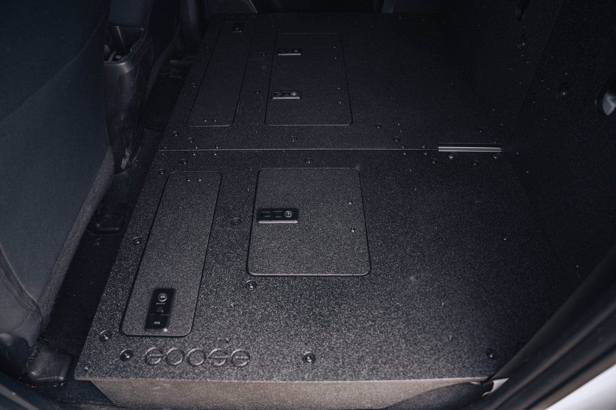 Goose Gear Seat Delete Plate System Toyota Tacoma 2005-2023 2nd and 3rd Gen Double Cab Version 2 - Second Row Seat Delete Plate System