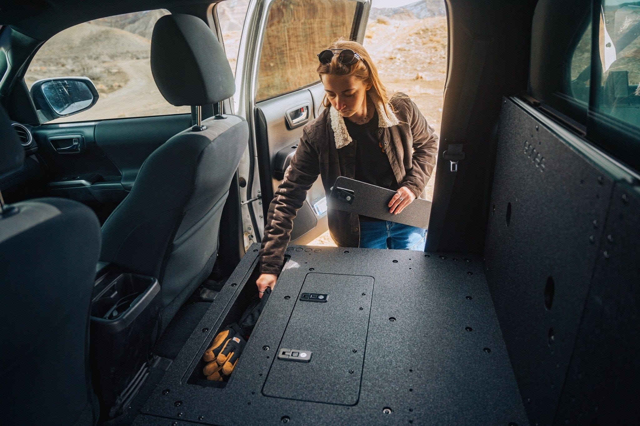 Goose Gear Seat Delete Plate System Toyota Tacoma 2005-2023 2nd and 3rd Gen Double Cab Version 2 - Second Row Seat Delete Plate System