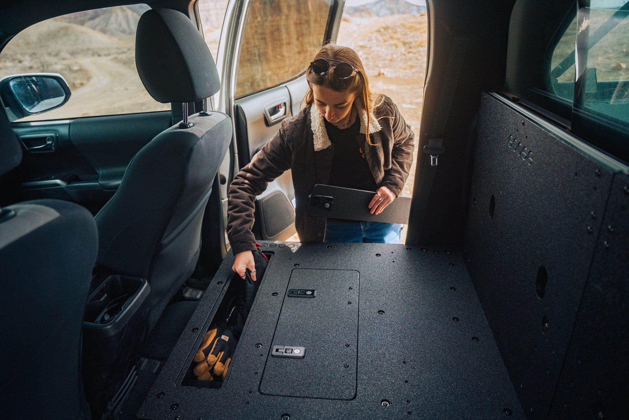 Goose Gear Seat Delete Plate System Toyota Tacoma 2005-2023 2nd and 3rd Gen Double Cab Version 2 - Second Row Seat Delete Plate System