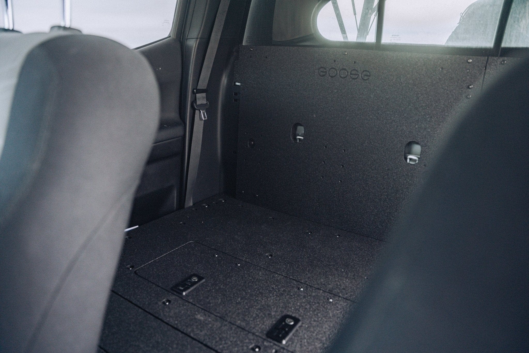 Goose Gear Seat Delete Plate System Toyota Tacoma 2005-2023 2nd and 3rd Gen Double Cab Version 2 - Second Row Seat Delete Plate System