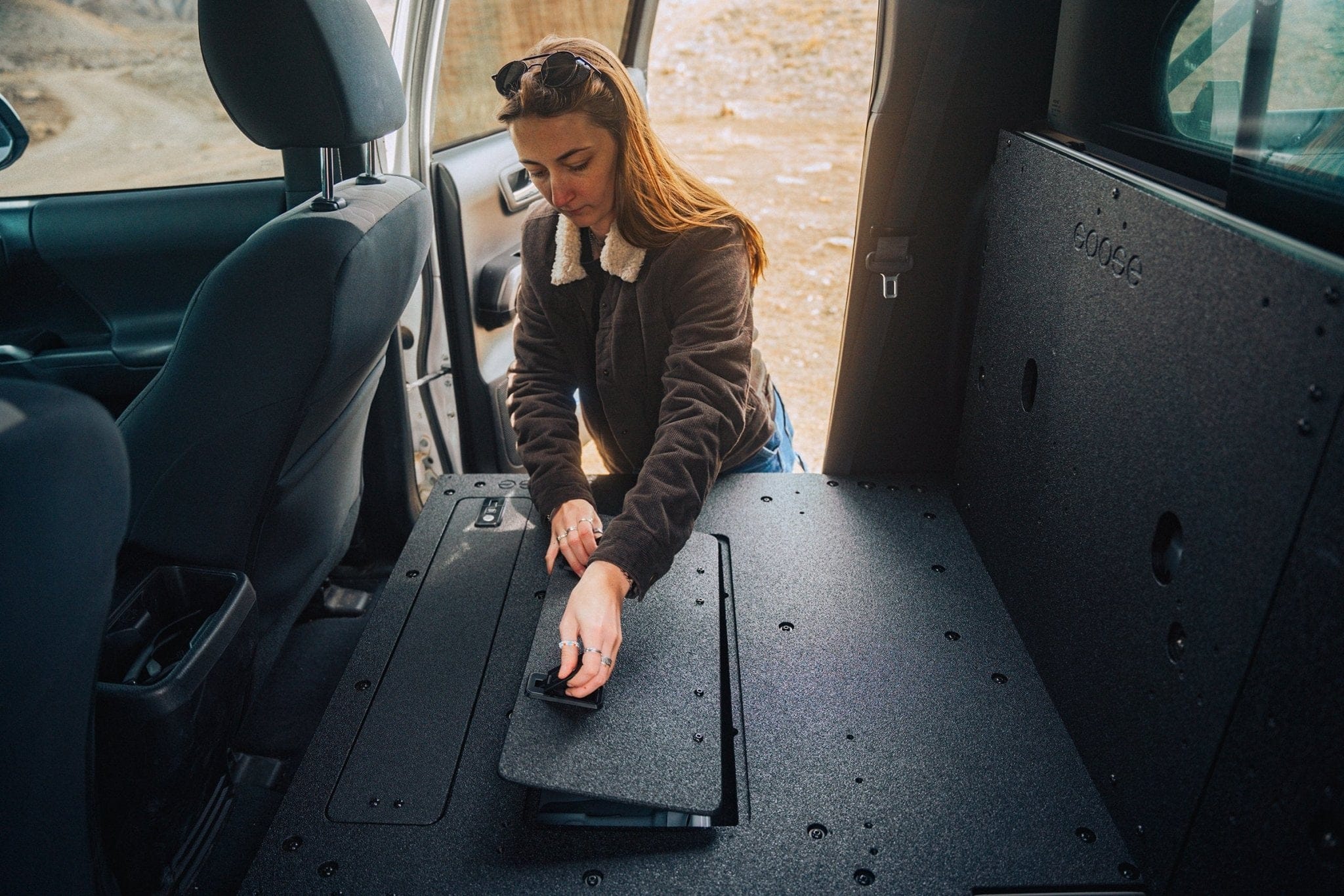 Goose Gear Seat Delete Plate System Toyota Tacoma 2005-2023 2nd and 3rd Gen Double Cab Version 2 - Second Row Seat Delete Plate System