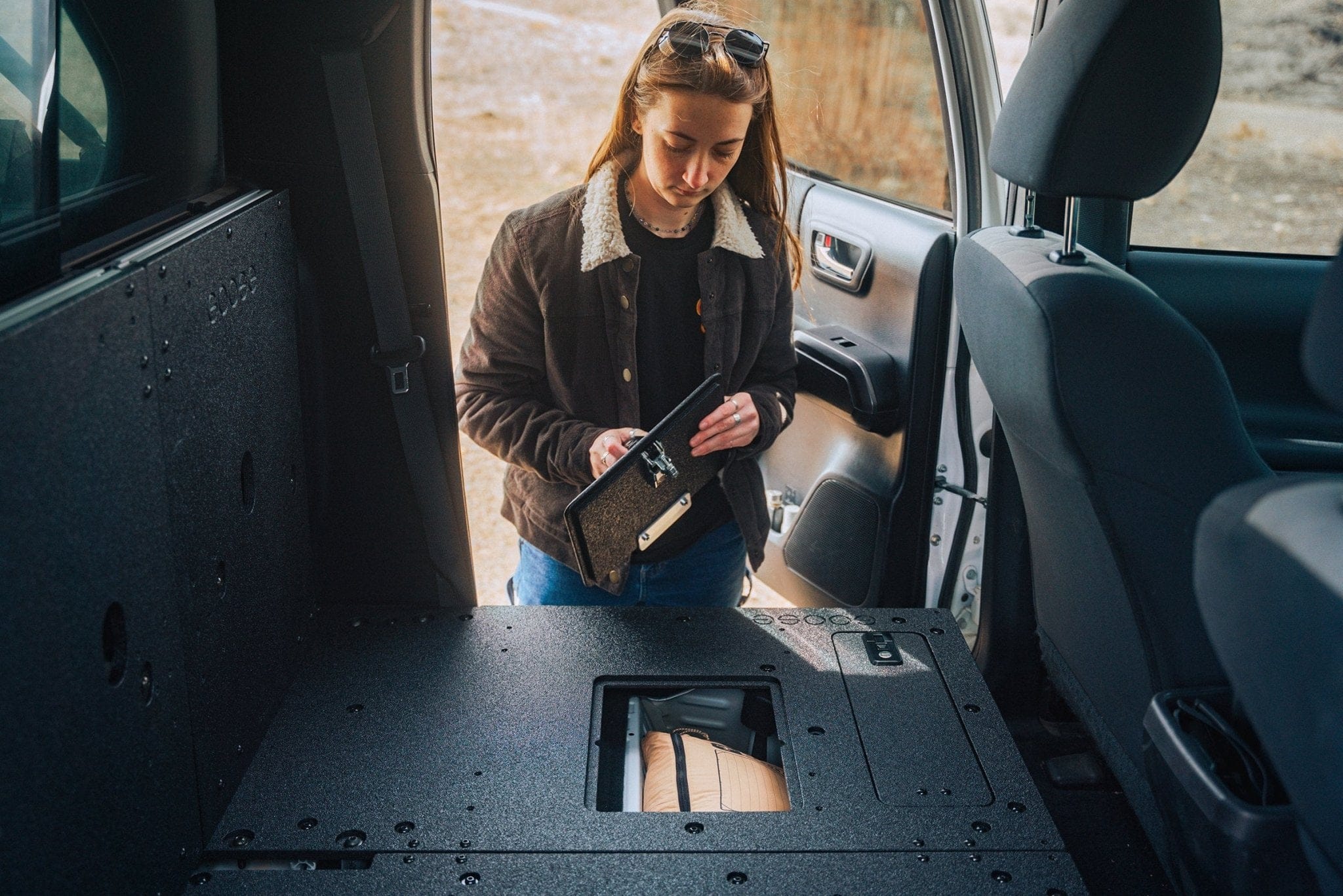 Goose Gear Seat Delete Plate System Toyota Tacoma 2005-2023 2nd and 3rd Gen Double Cab Version 2 - Second Row Seat Delete Plate System