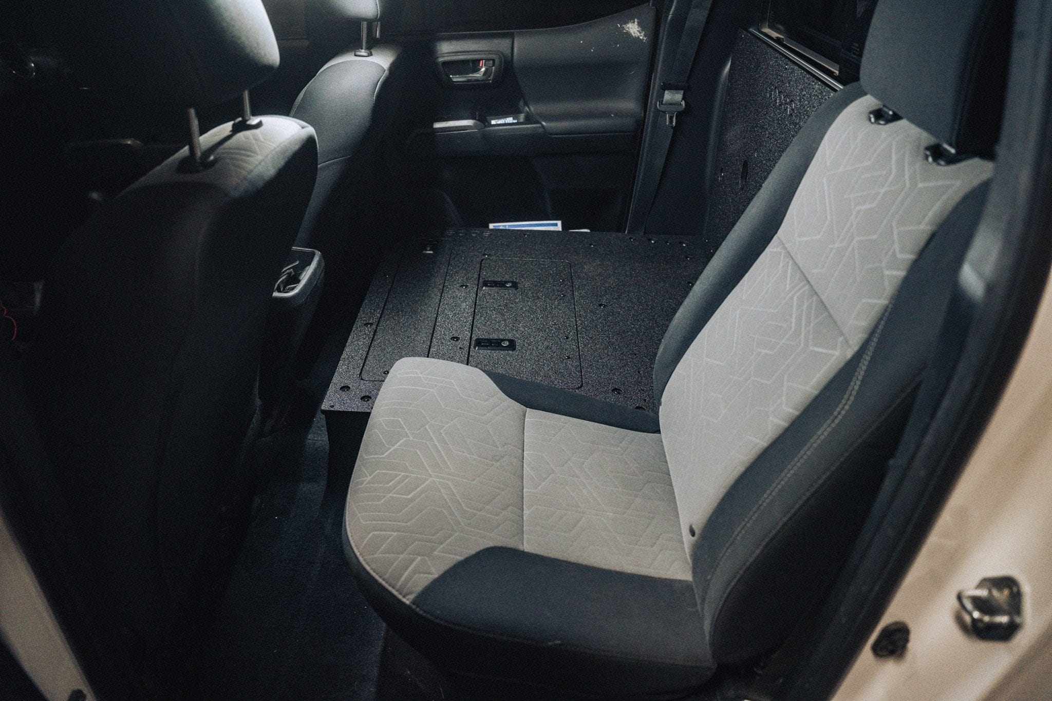 Goose Gear Seat Delete Plate System Toyota Tacoma 2005-2023 2nd and 3rd Gen Double Cab Version 2 - Second Row Seat Delete Plate System