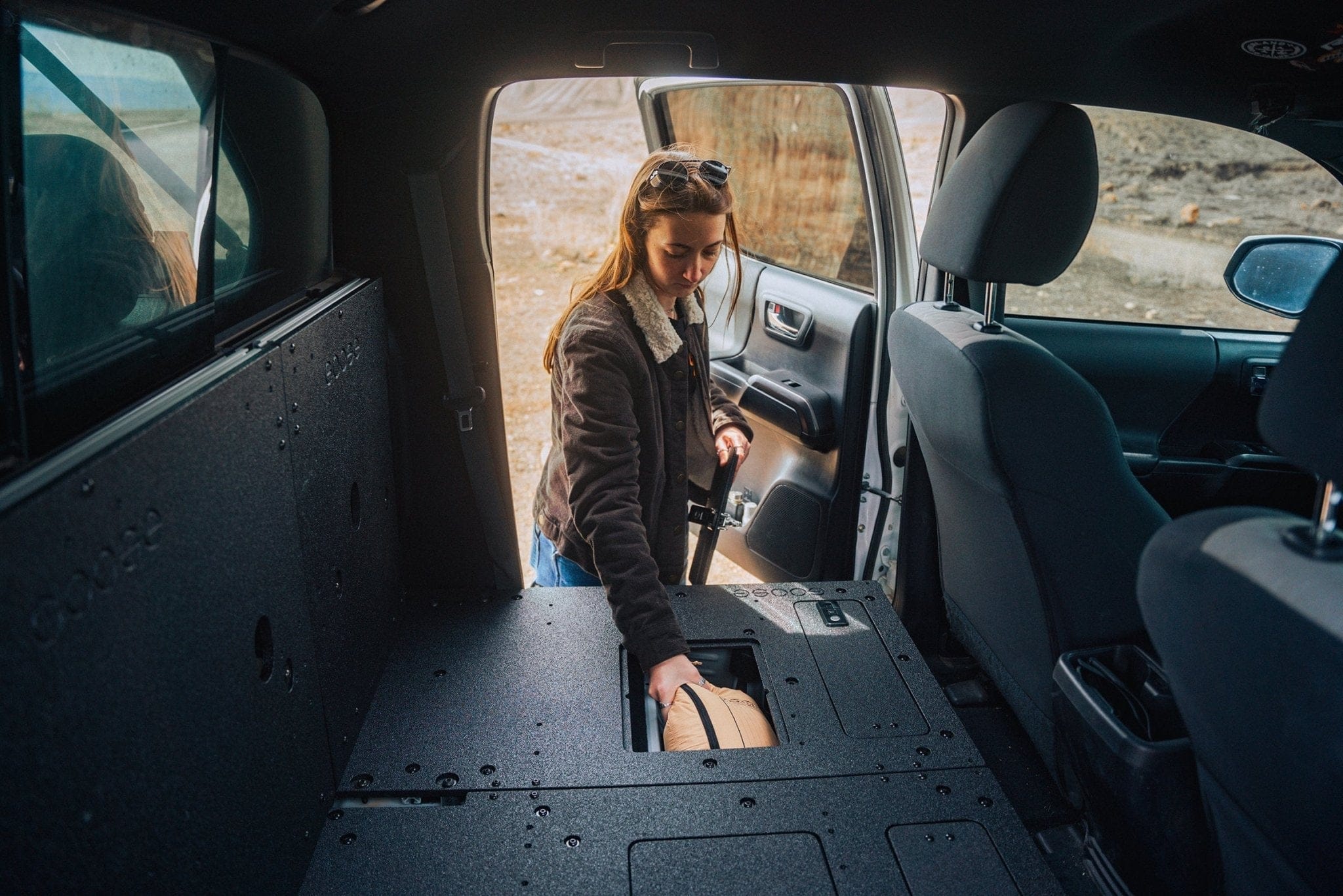 Goose Gear Seat Delete Plate System Toyota Tacoma 2005-2023 2nd and 3rd Gen Double Cab Version 2 - Second Row Seat Delete Plate System