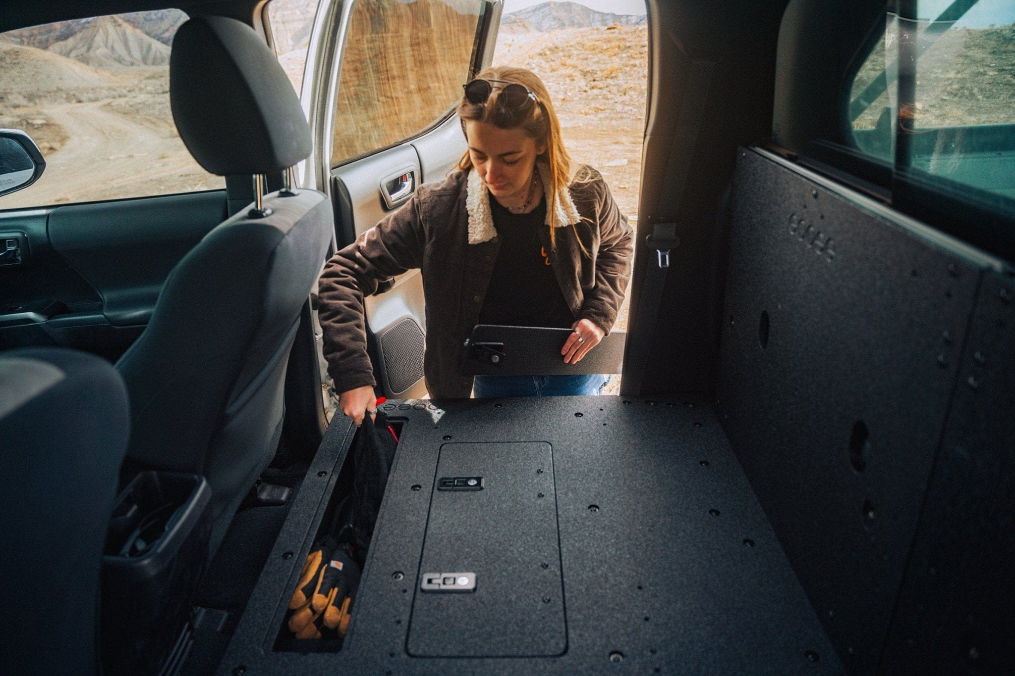 Goose Gear Seat Delete Plate System Toyota Tacoma 2005-2023 2nd and 3rd Gen Double Cab Version 2 - Second Row Seat Delete Plate System