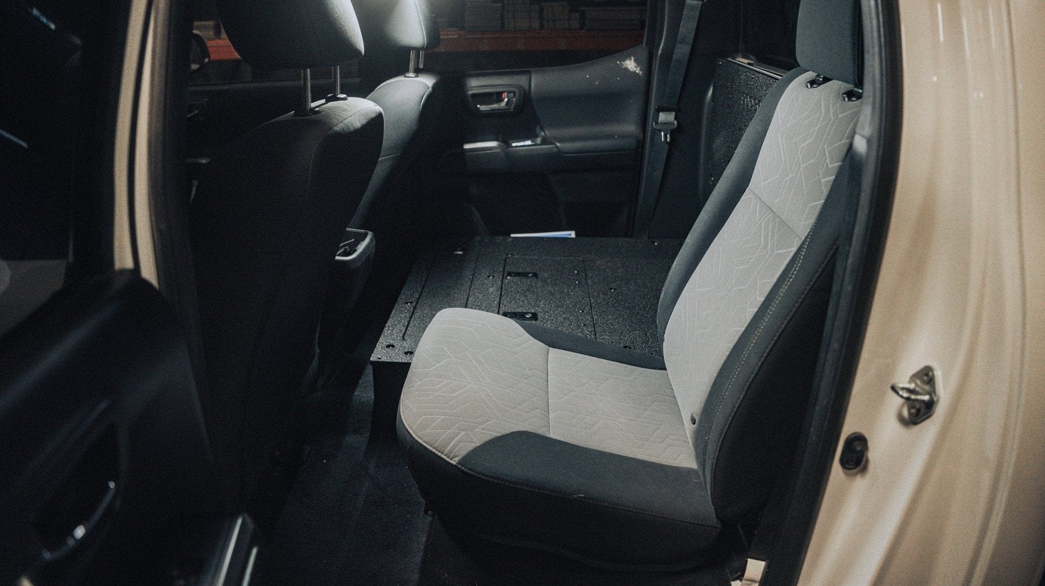 Goose Gear Seat Delete Plate System Toyota Tacoma 2005-2023 2nd and 3rd Gen Double Cab Version 2 - Second Row Seat Delete Plate System