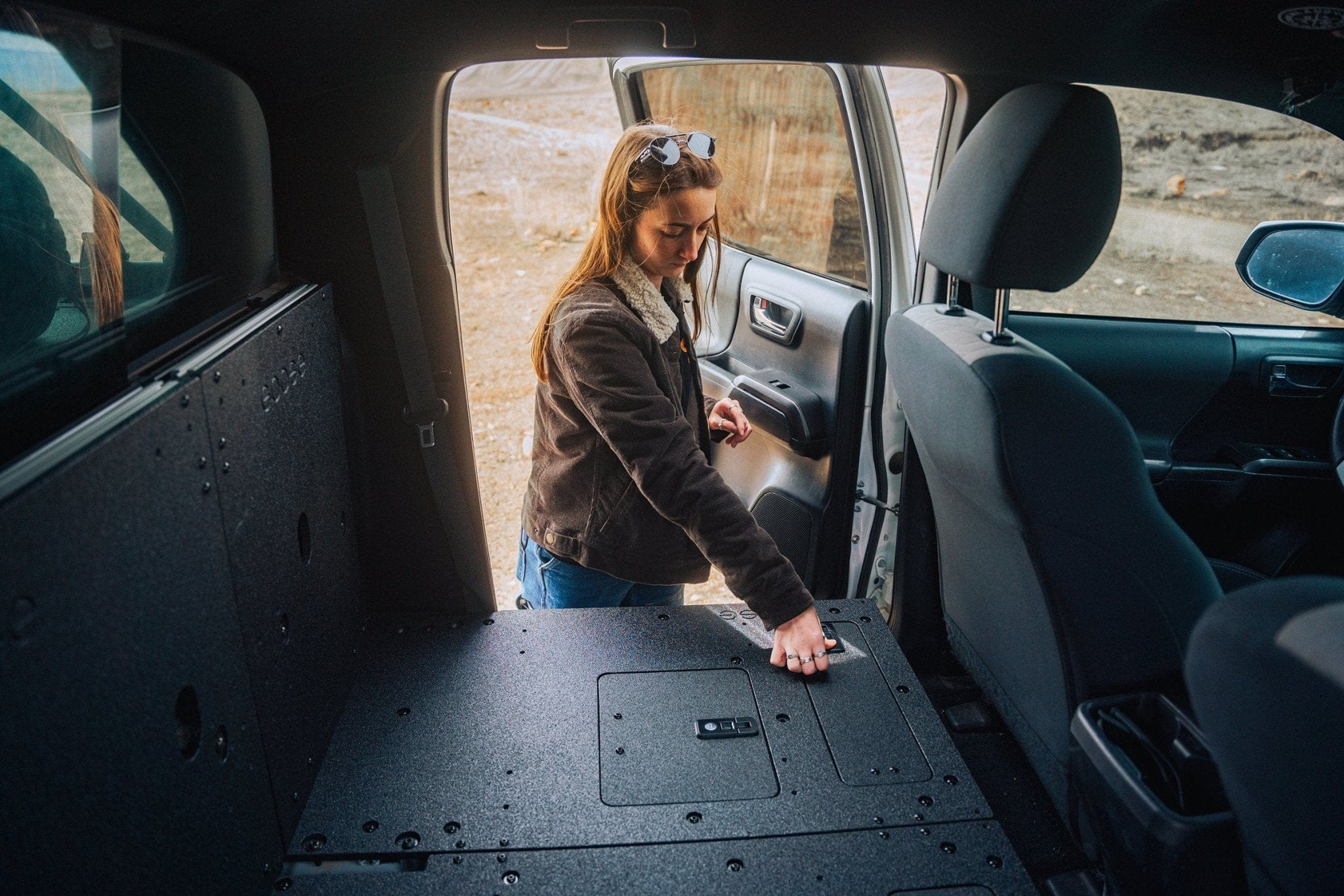 Goose Gear Seat Delete Plate System Toyota Tacoma 2005-2023 2nd and 3rd Gen Double Cab Version 2 - Second Row Seat Delete Plate System