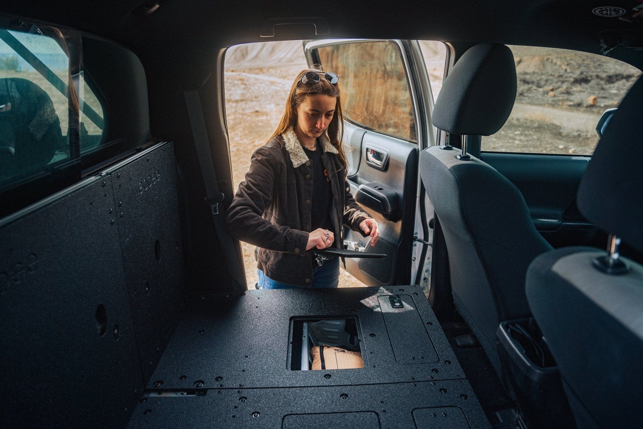 Goose Gear Seat Delete Plate System Toyota Tacoma 2005-2023 2nd and 3rd Gen Double Cab Version 2 - Second Row Seat Delete Plate System