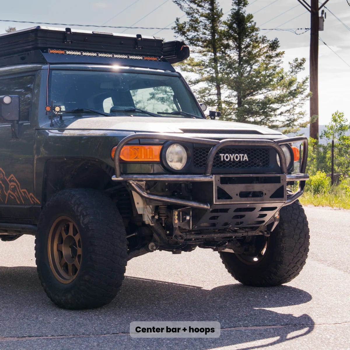 Lil B's Armor Center Bar + Hoops 2007-2014 FJ Cruiser Hybrid Front Bumper / Lil B's Fabrication