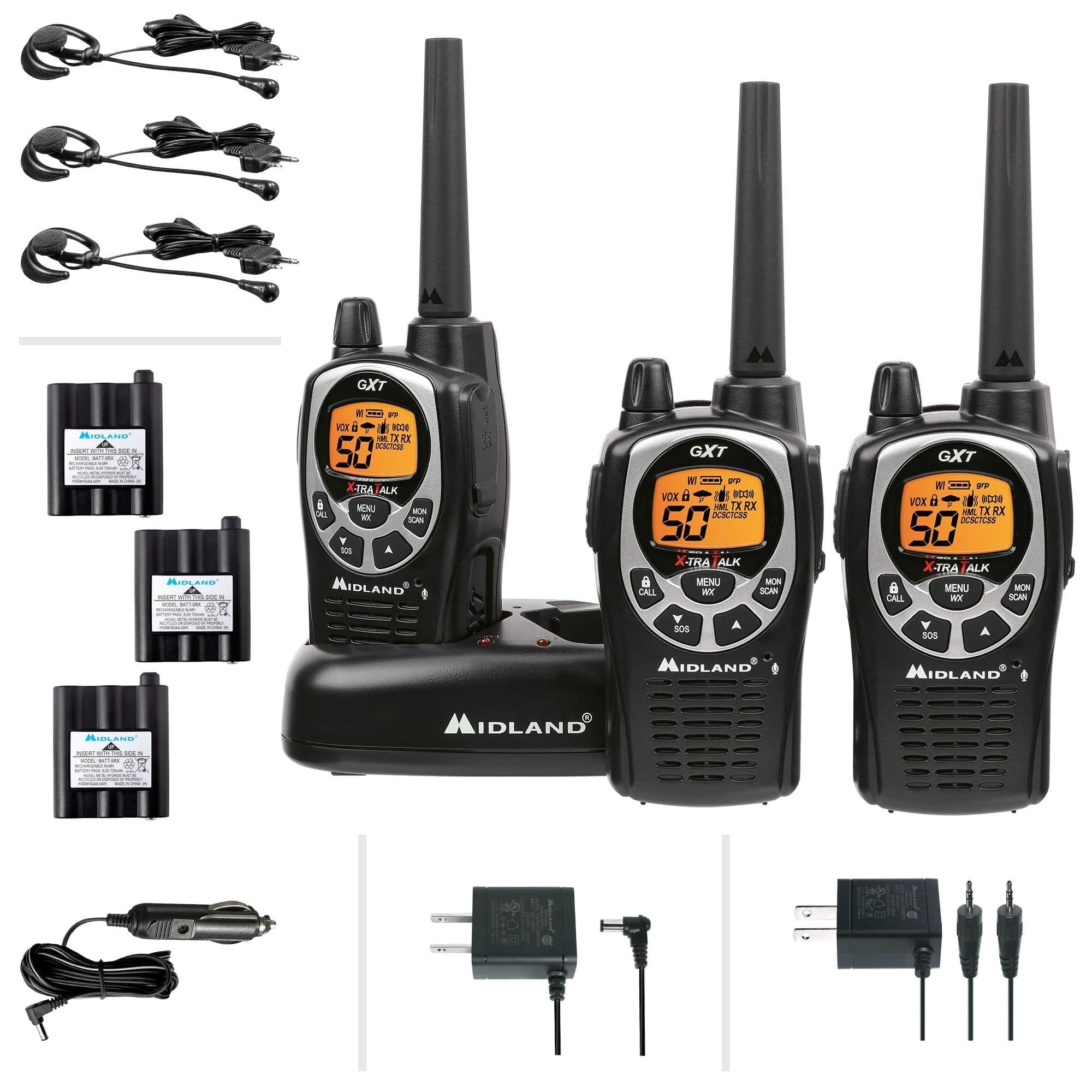 Midland Communications Midland GXT1000X3VP4 Two-Way GRMS Radio Three Pack