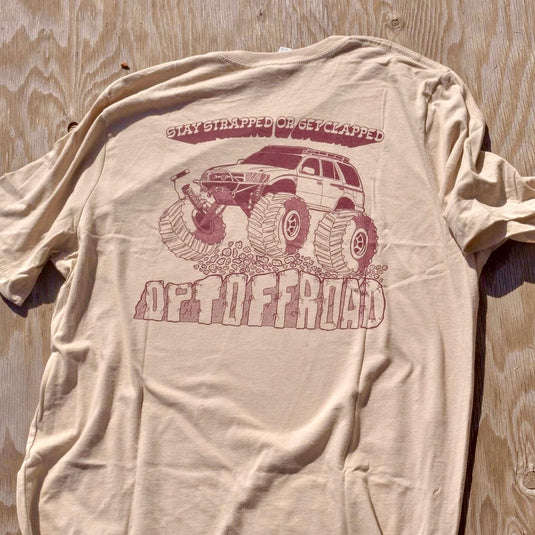 Opt Offroad Merch Small / Tan Stay Strapped T-Shirt (Tan or Orange)