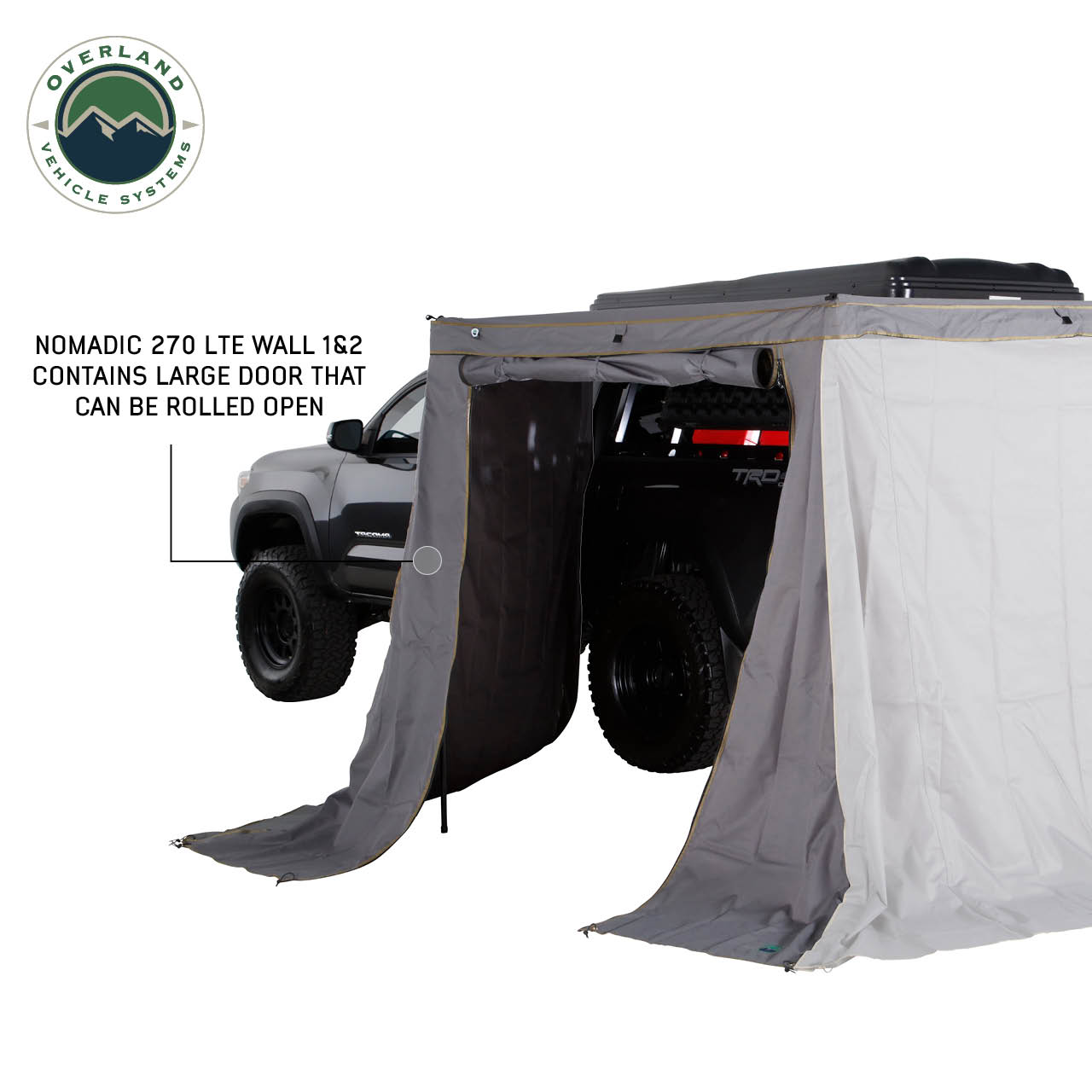 Overland Vehicle Systems 270 Side Walls 1 and 2 - 270 LTE Awning Wall kit driver Overland Vehicle Systems