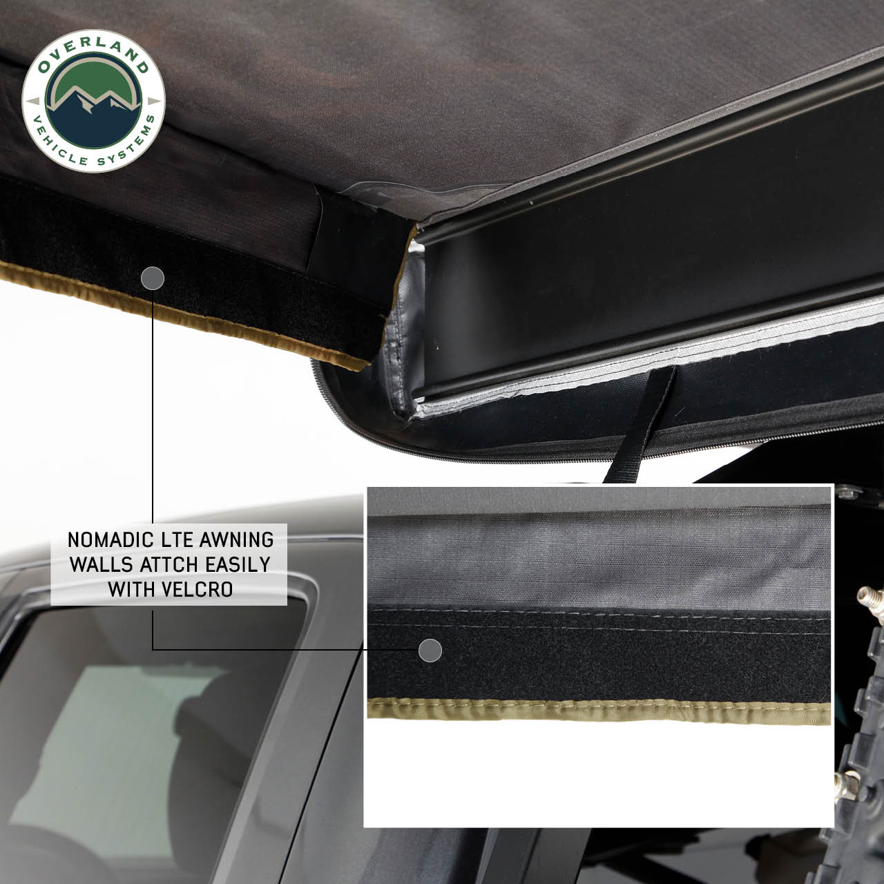 Overland Vehicle Systems 270 Side Walls 1 and 2 - 270 LTE Awning Wall kit driver Overland Vehicle Systems