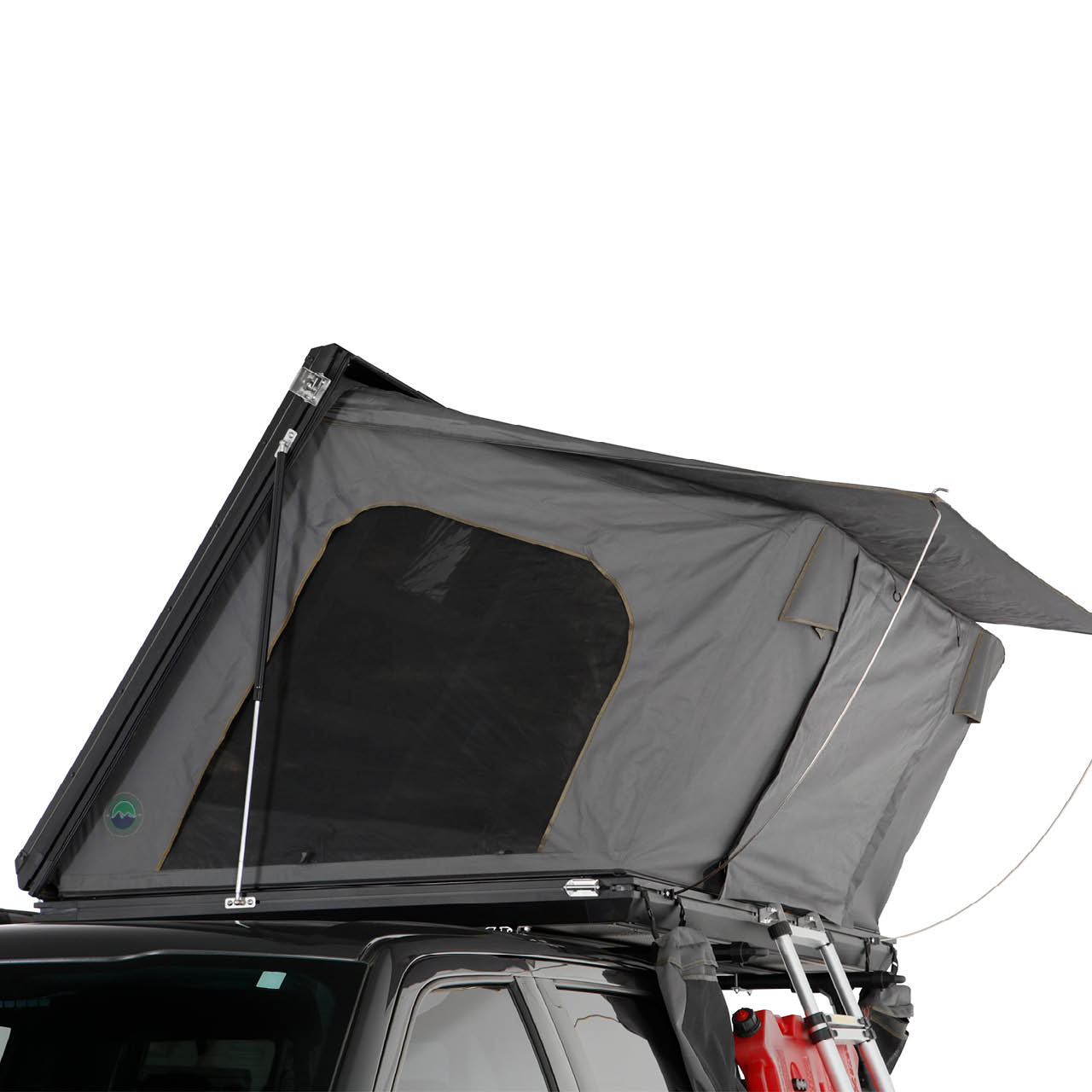 Overland Vehicle Systems Aluminum Clam Shell Roof Top Tent Sidewinder Side Opening Overland Vehicle Systems