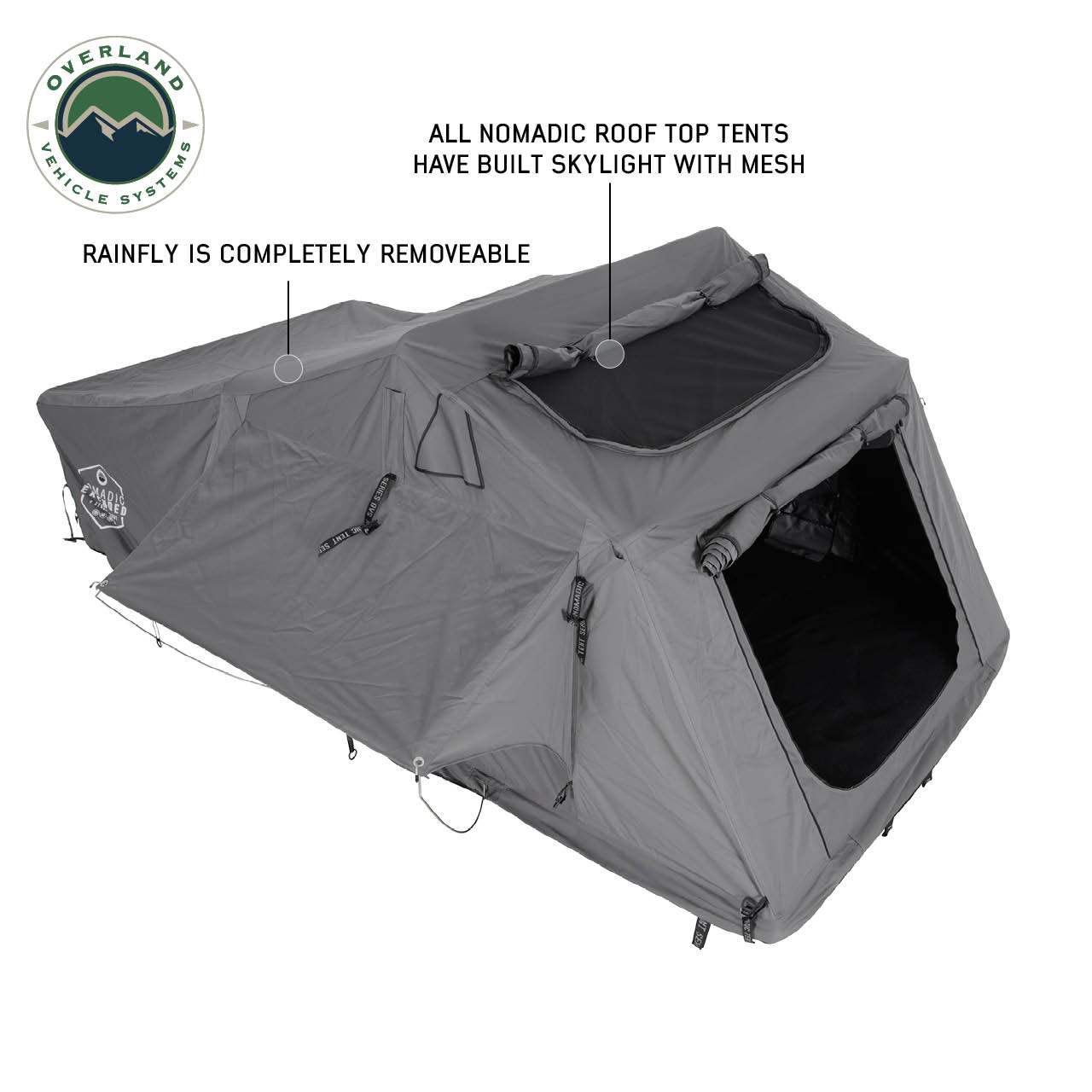 Overland Vehicle Systems Best Roof Top Tent 3 Person Nomadic 3 Ext. Roof Top Tent Overland Vehicle Systems