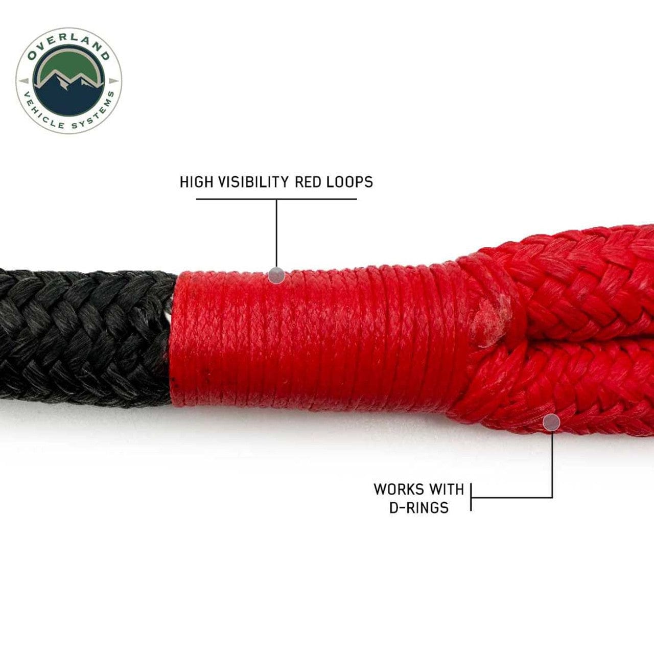 Overland Vehicle Systems Brute Kinetic Recovery Rope 5/8 Inch x 20 Foot With Storage Bag Overland Vehicle Systems