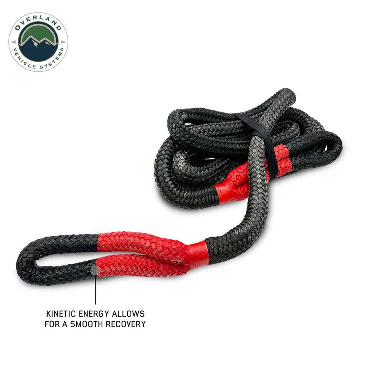 Overland Vehicle Systems Brute Kinetic Recovery Rope 7/8 Inch x 20 Foot With Storage Bag Overland Vehicle Systems