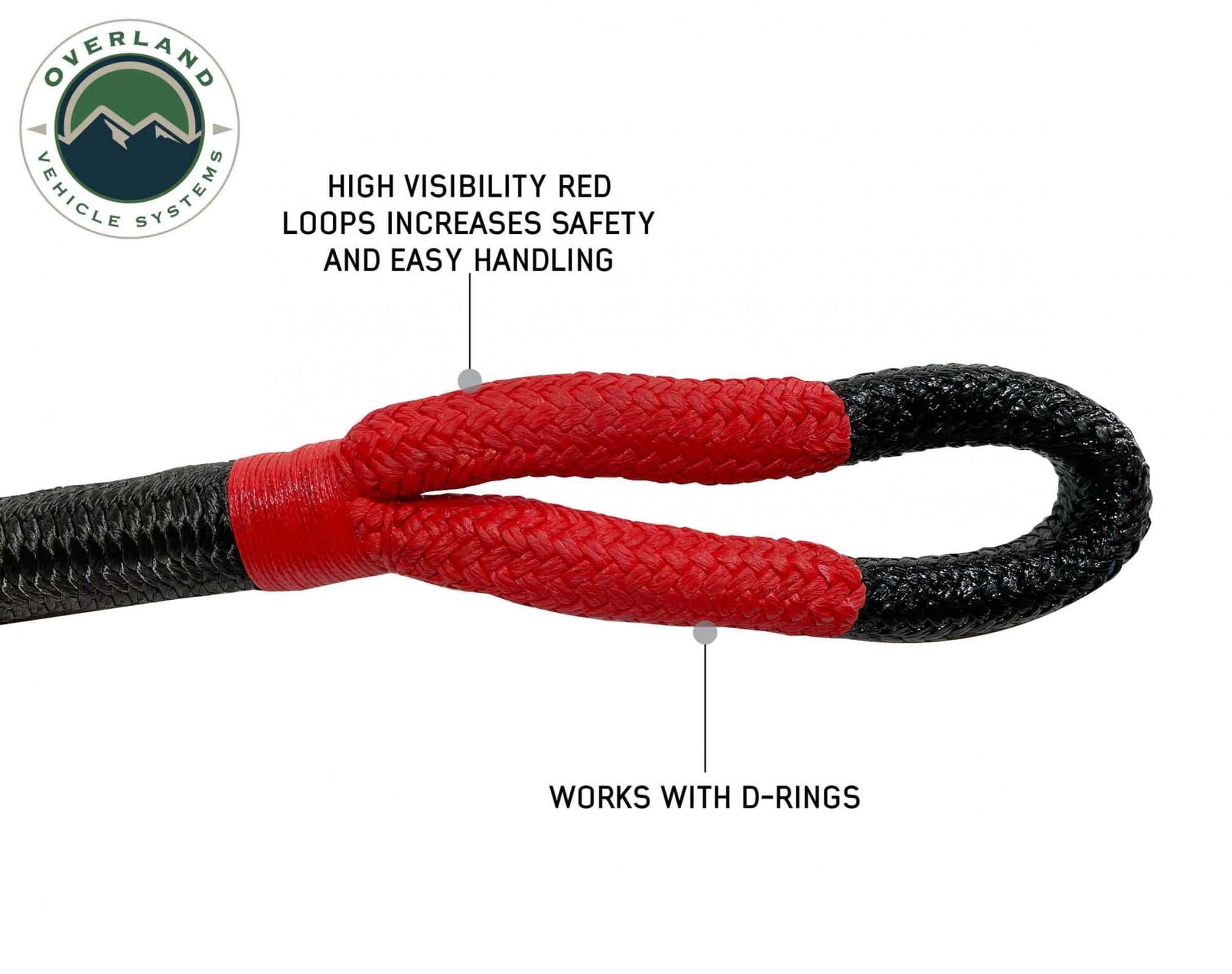 Overland Vehicle Systems Brute Kinetic Rope Recovery Strap 1 x 30 Foot 30 Percent Stretch Overland Vehicle Systems