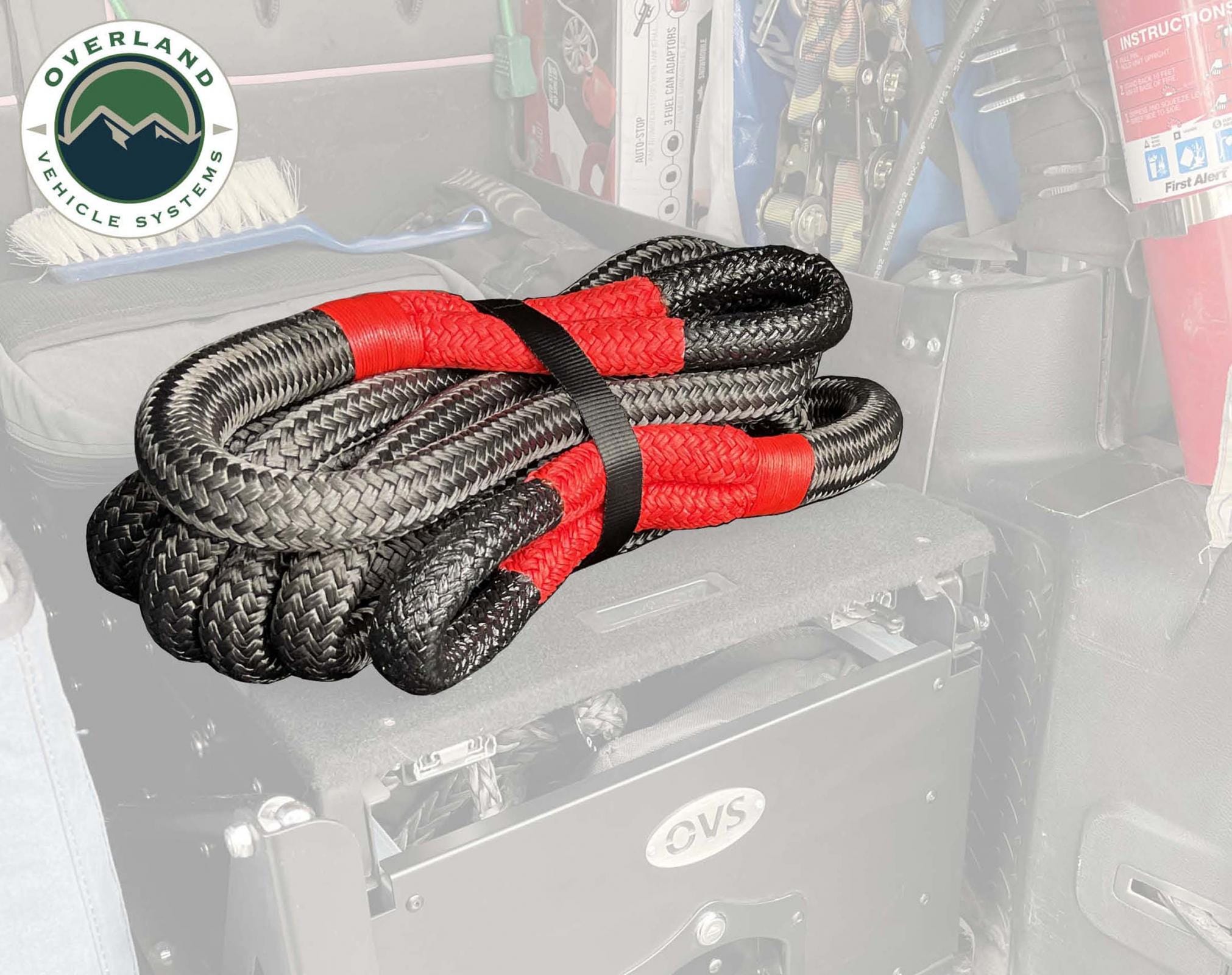 Overland Vehicle Systems Brute Kinetic Rope Recovery Strap 1 x 30 Foot 30 Percent Stretch Overland Vehicle Systems